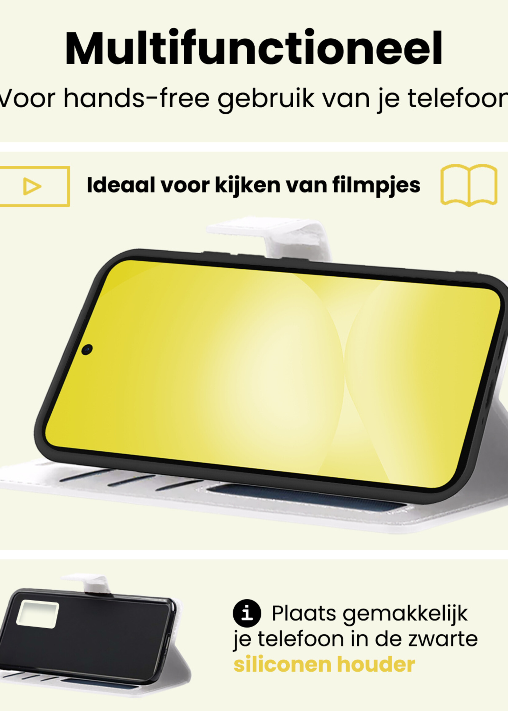 LUQ LUQ Samsung Galaxy A56 Hoesje Bookcase - Wit