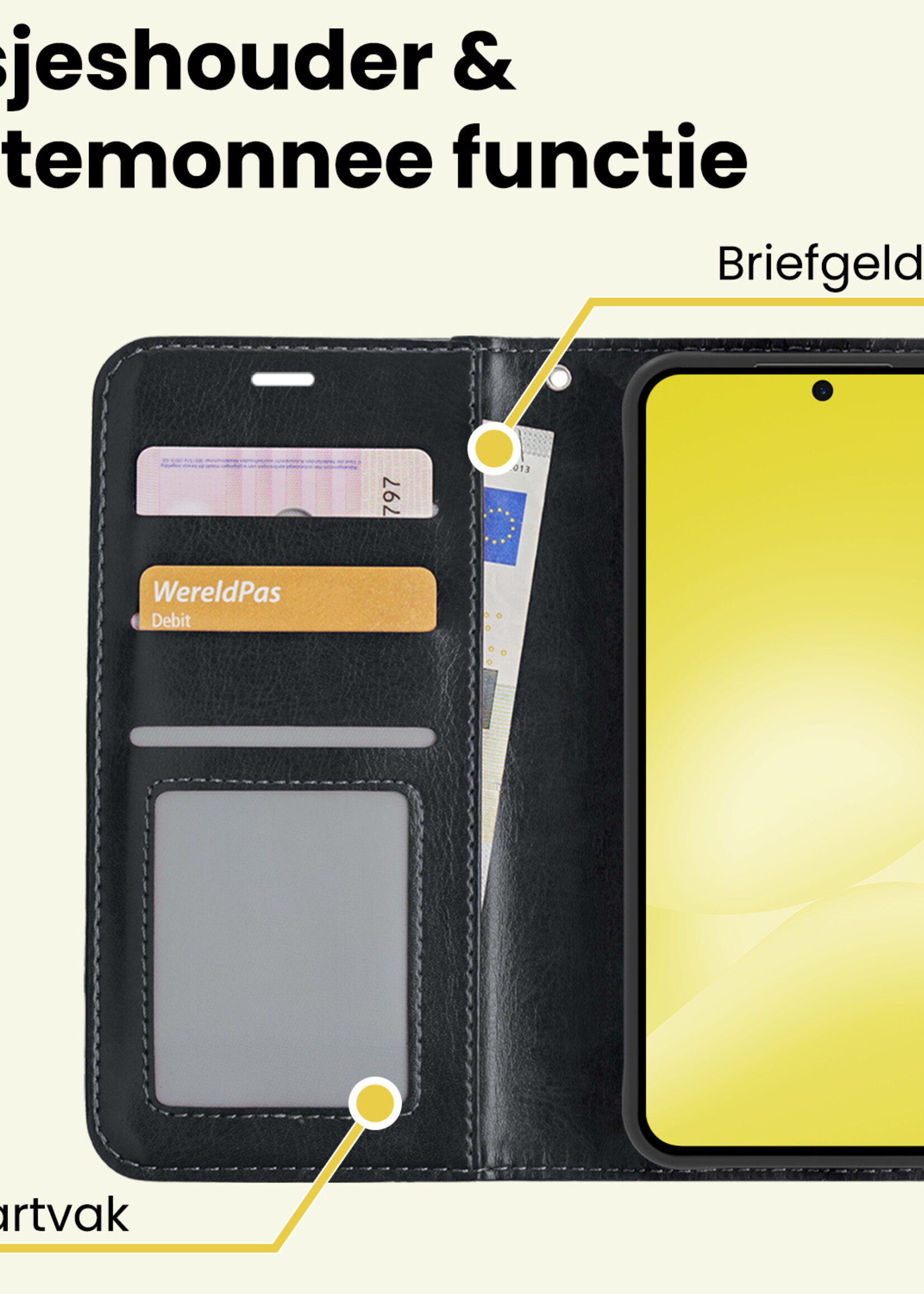 LUQ LUQ Samsung Galaxy A56 Hoesje Bookcase - Zwart