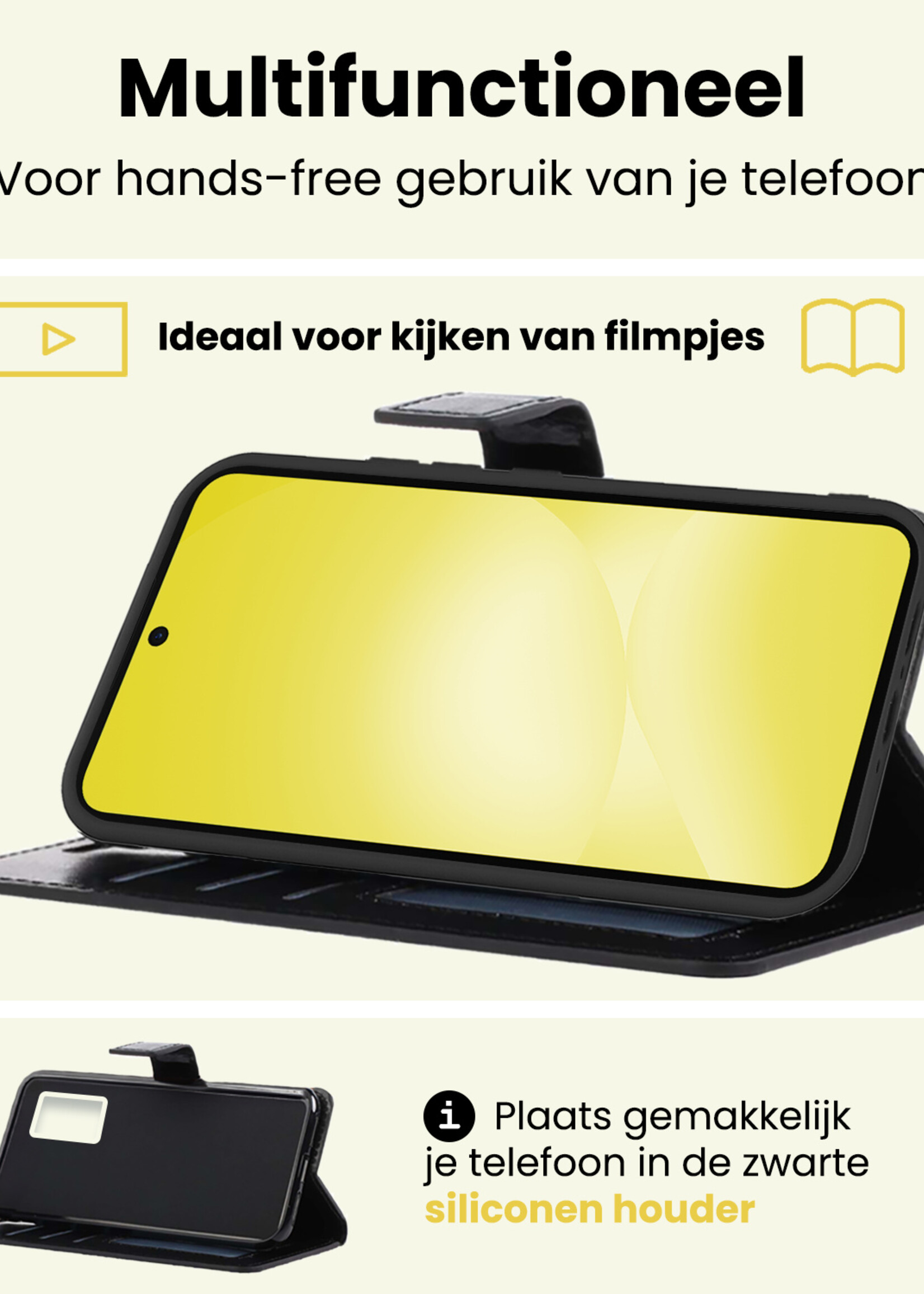 LUQ LUQ Samsung Galaxy A56 Hoesje Bookcase - Zwart