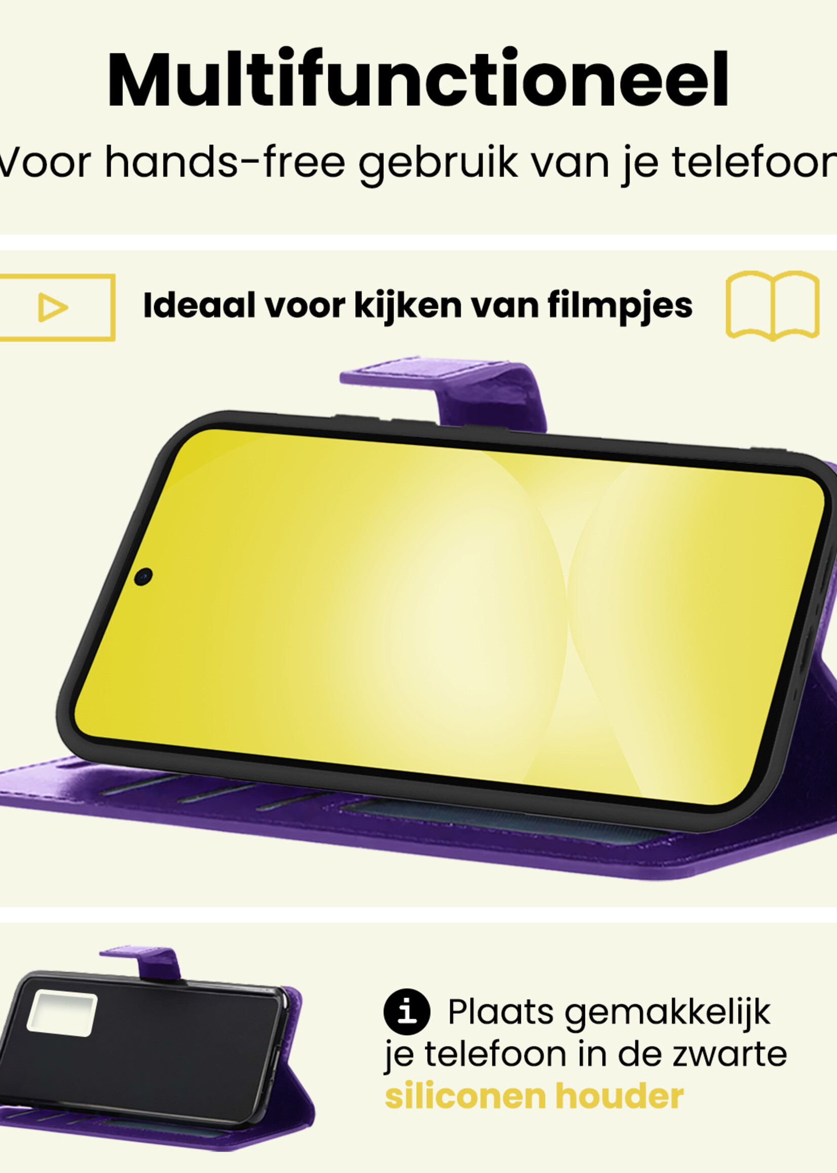 LUQ LUQ Samsung Galaxy A56 Hoesje Bookcase Met Screenprotector - Paars