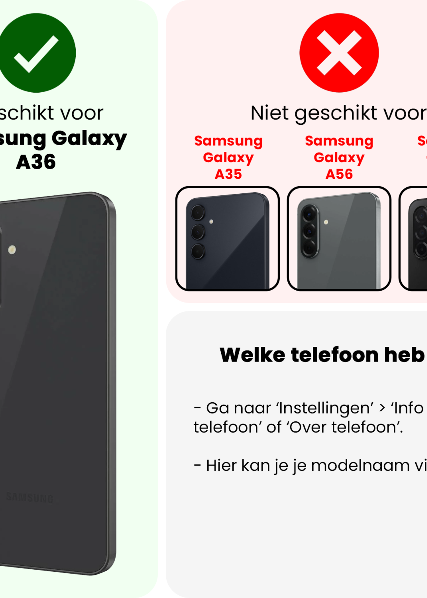 LUQ LUQ Samsung Galaxy A36 Hoesje Bookcase Met 2x Screenprotector - Rose Goud