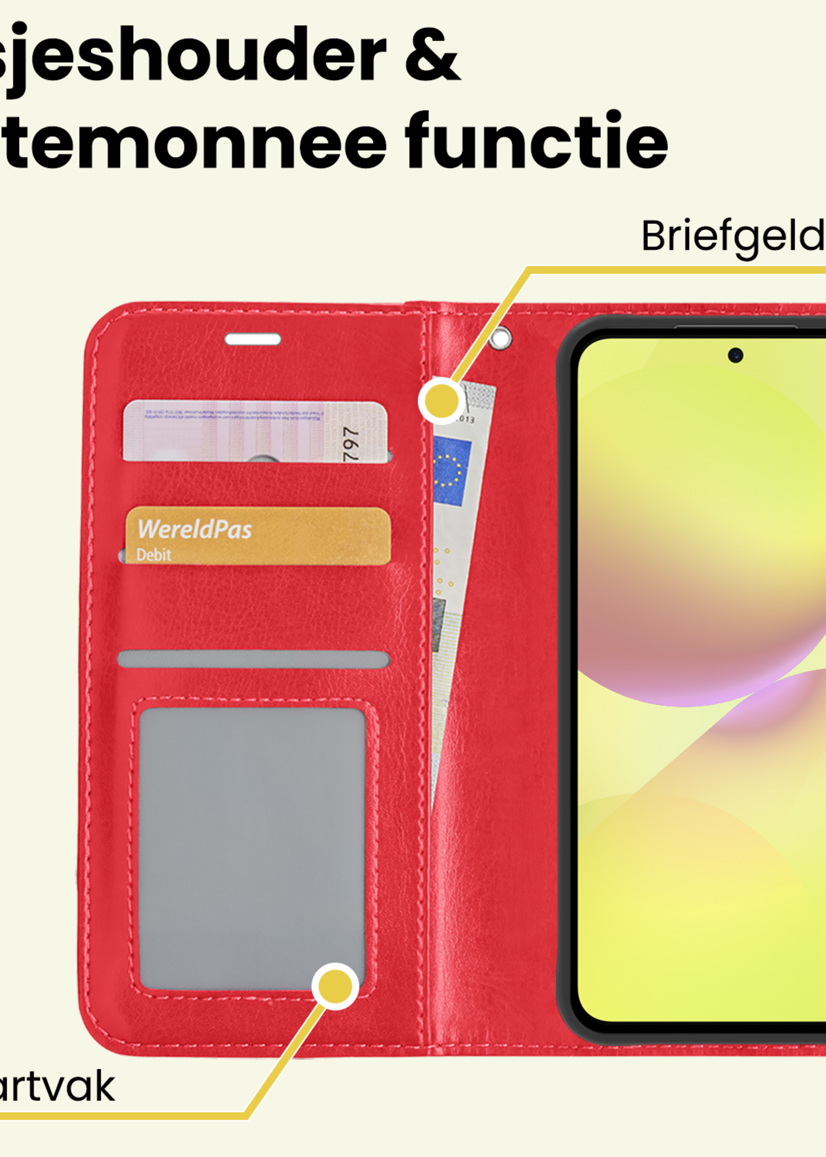 LUQ LUQ Samsung Galaxy A36 Hoesje Bookcase - Rood