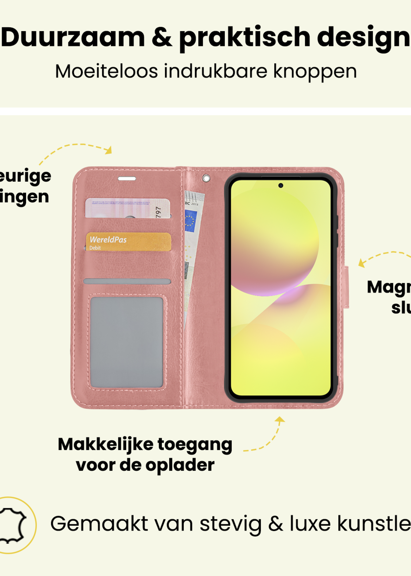 LUQ LUQ Samsung Galaxy A36 Hoesje Bookcase - Rose Goud