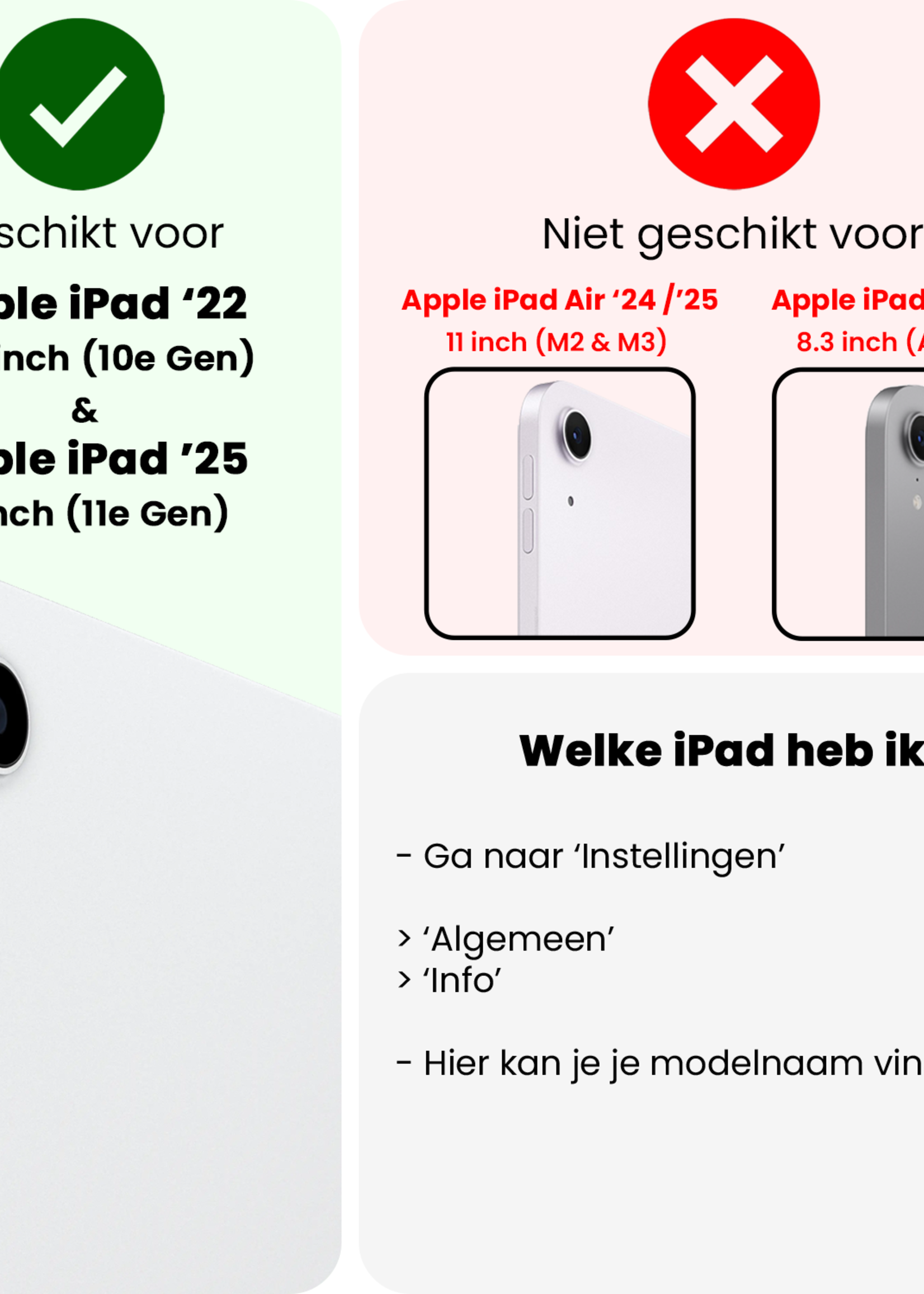LUQ Hoes Geschikt voor iPad 2022 Hoes Luxe Hoesje Book Case Met Screenprotector - Hoesje Geschikt voor iPad 10 Hoes Cover - Grijs