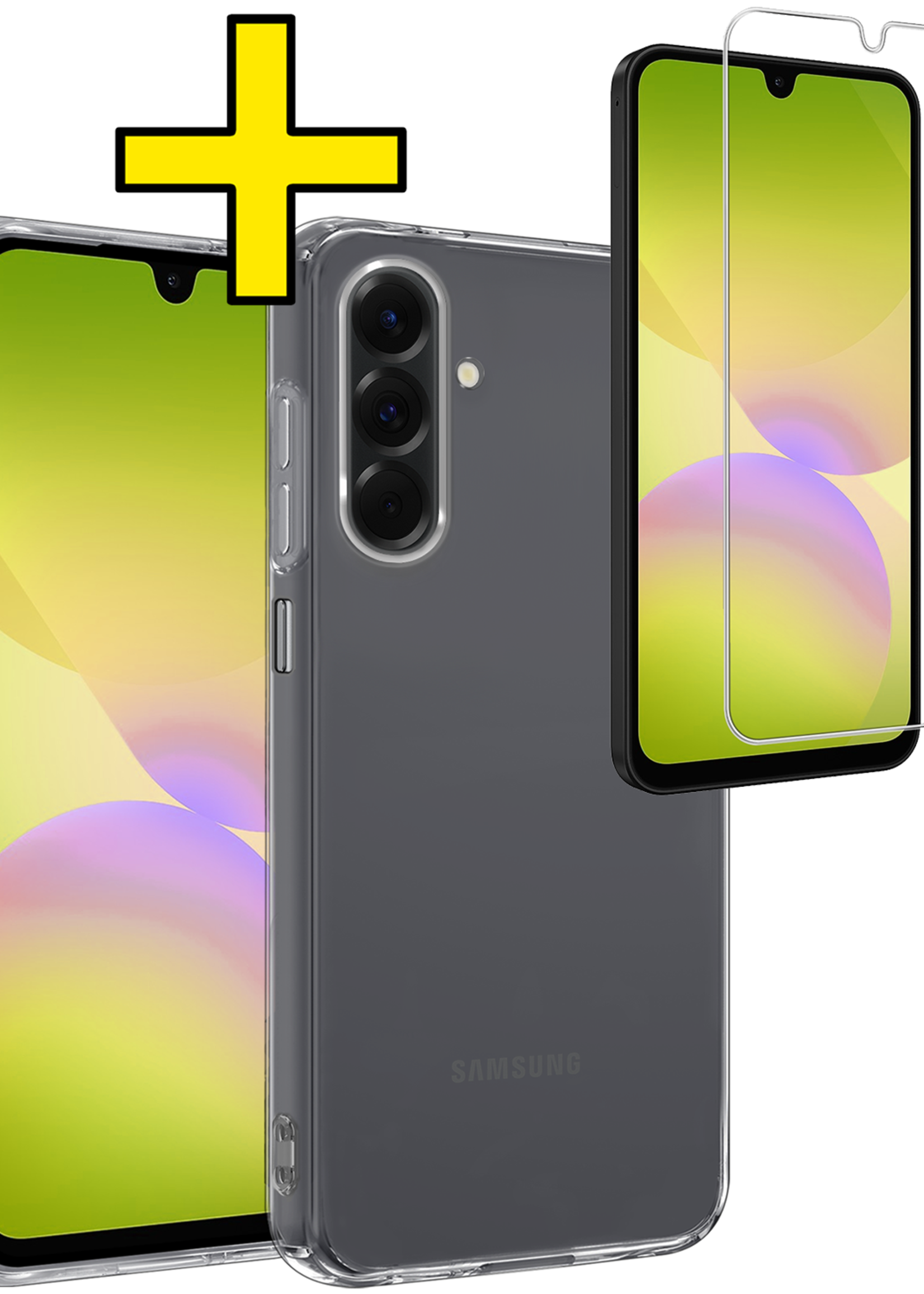 LUQ LUQ Samsung Galaxy A26 Hoesje Siliconen Met Screenprotector - Transparant