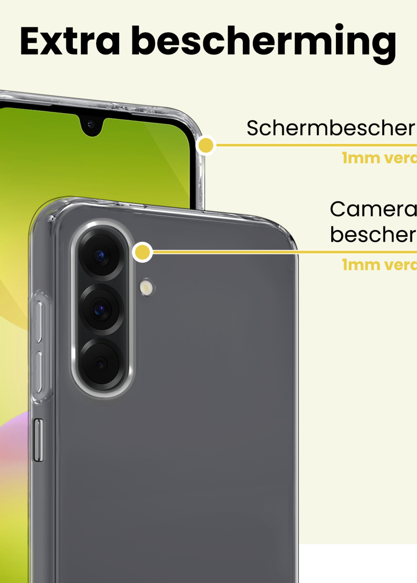 LUQ LUQ Samsung Galaxy A26 Hoesje Siliconen Met Screenprotector - Transparant