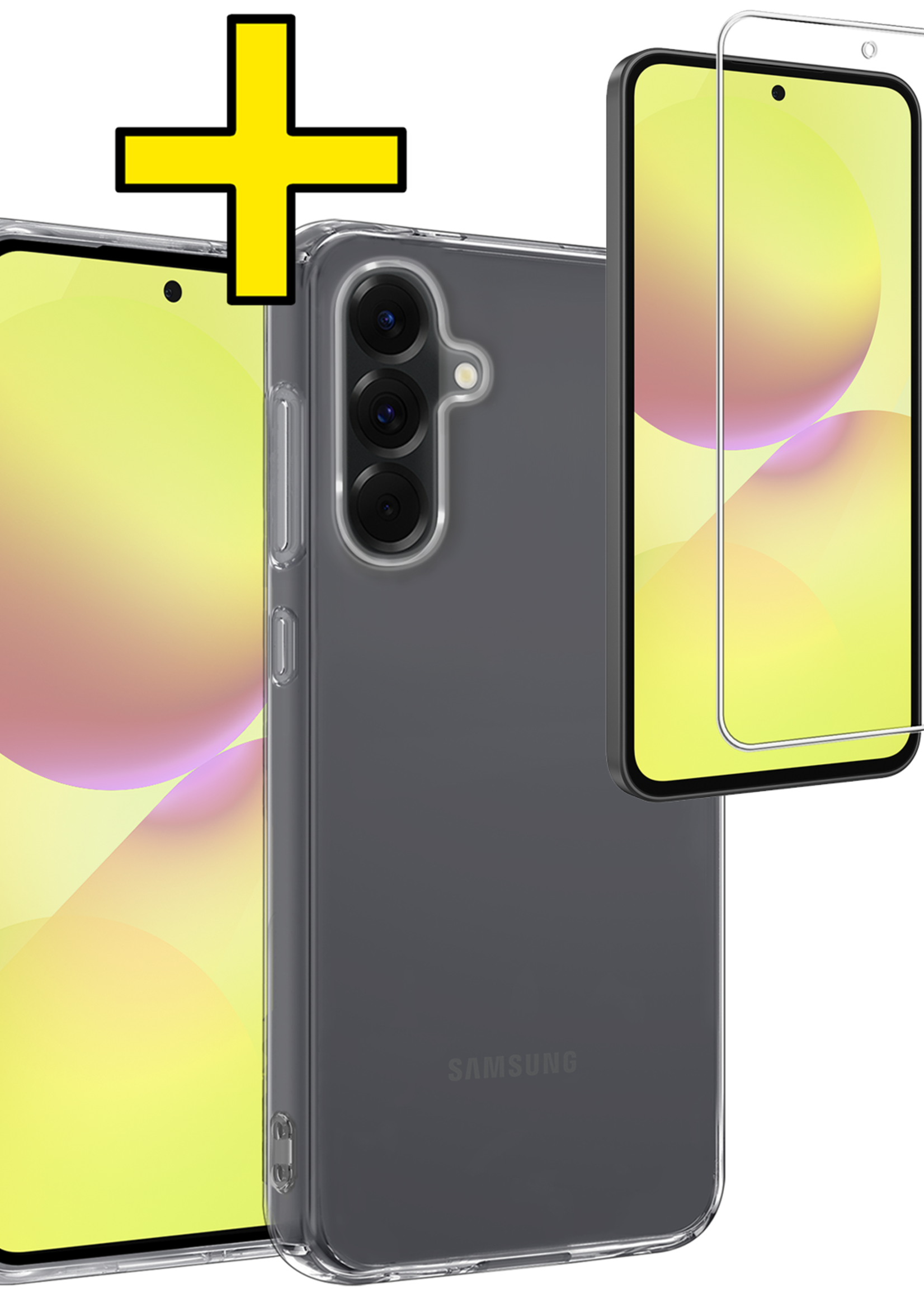 LUQ LUQ Samsung Galaxy A36 Hoesje Siliconen Met Screenprotector - Transparant