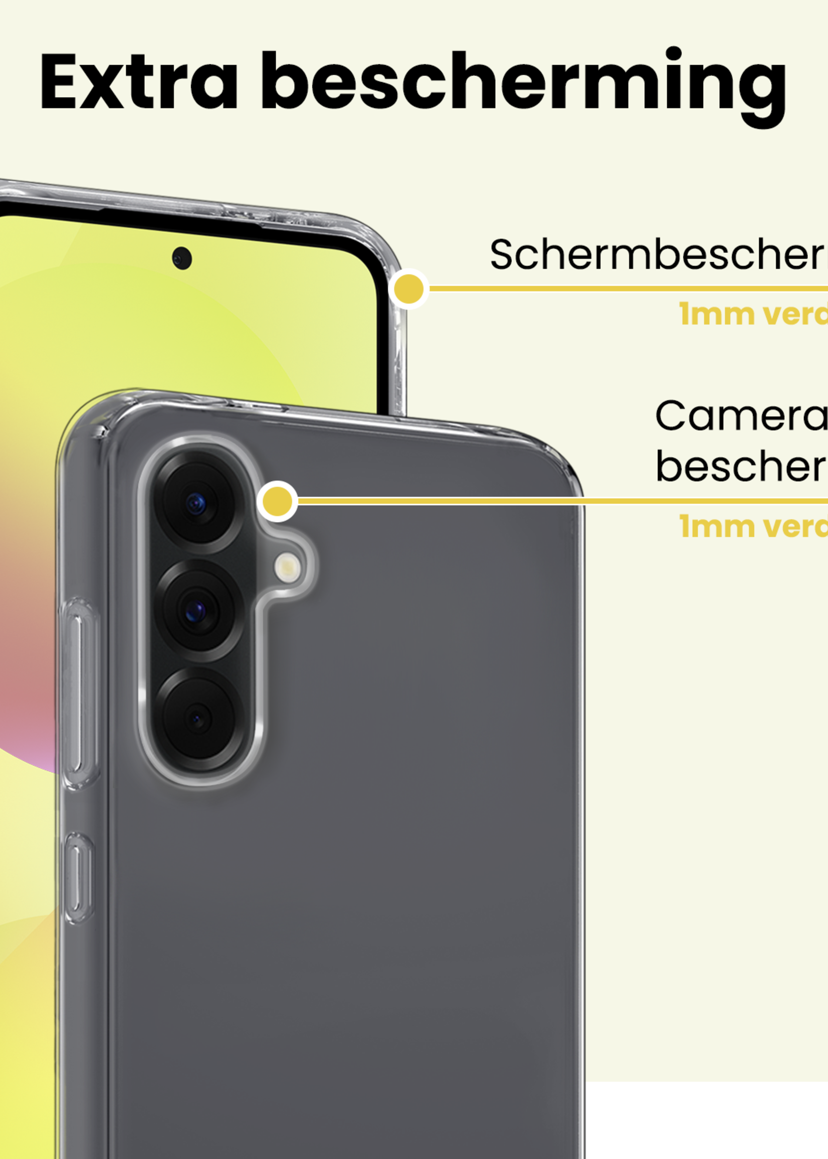 LUQ LUQ Samsung Galaxy A36 Hoesje Siliconen Met Screenprotector - Transparant