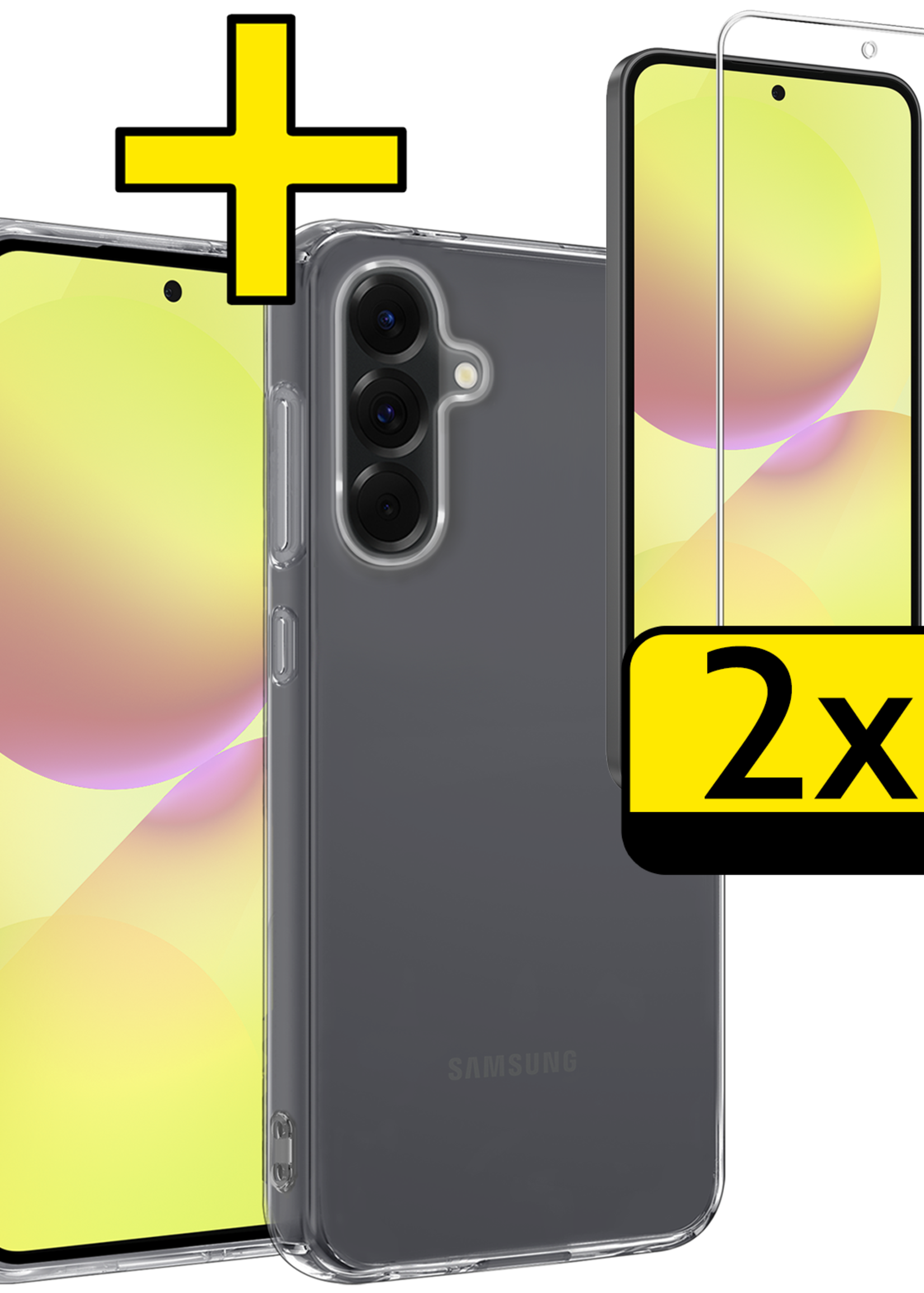 LUQ LUQ Samsung Galaxy A36 Hoesje Siliconen Met 2x Screenprotector - Transparant