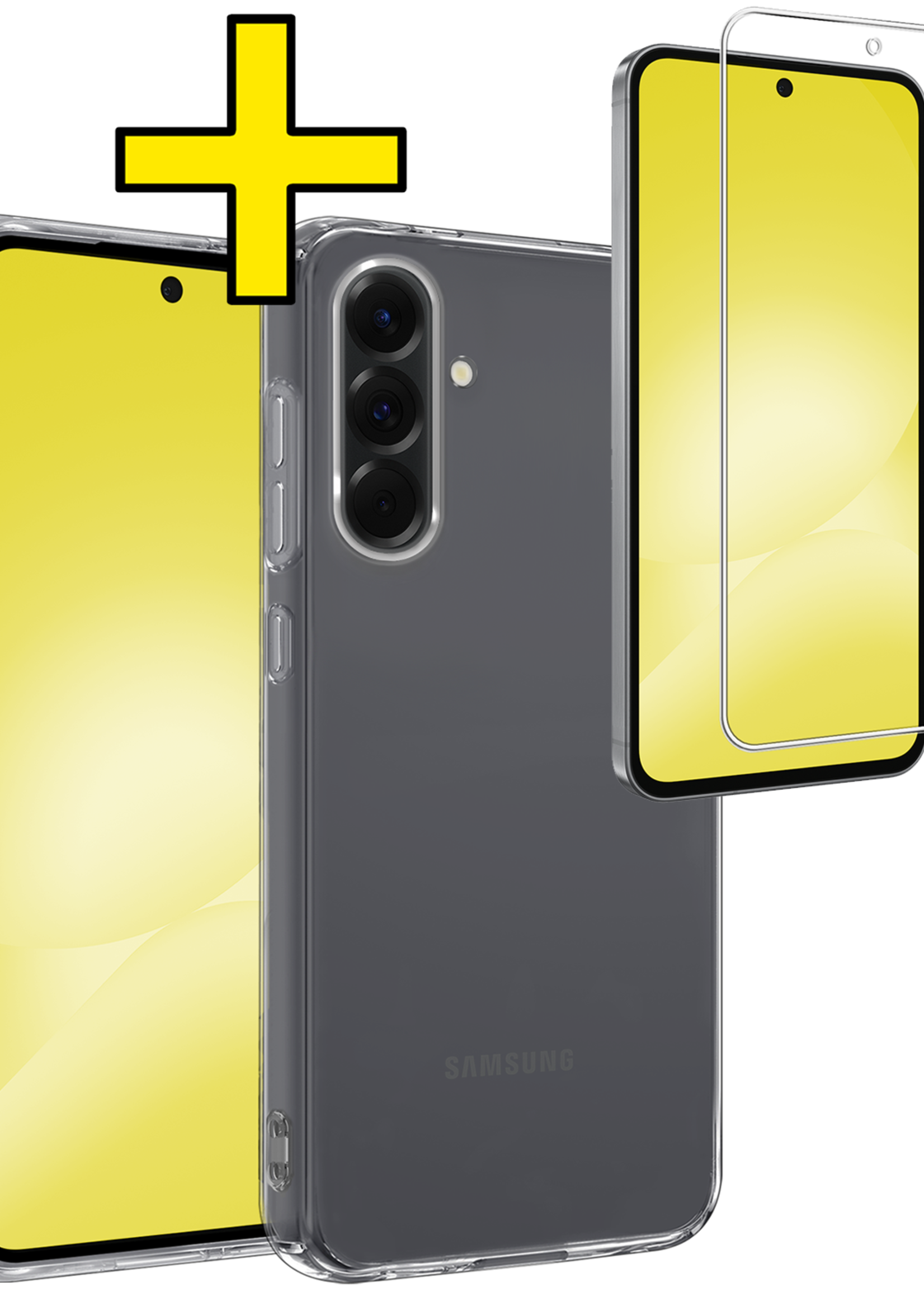 LUQ LUQ Samsung Galaxy A56 Hoesje Siliconen Met Screenprotector - Transparant