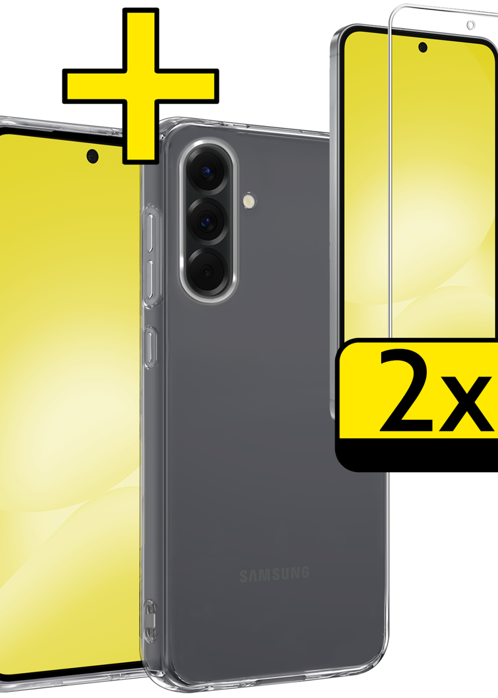LUQ LUQ Samsung Galaxy A56 Hoesje Siliconen Met 2x Screenprotector - Transparant