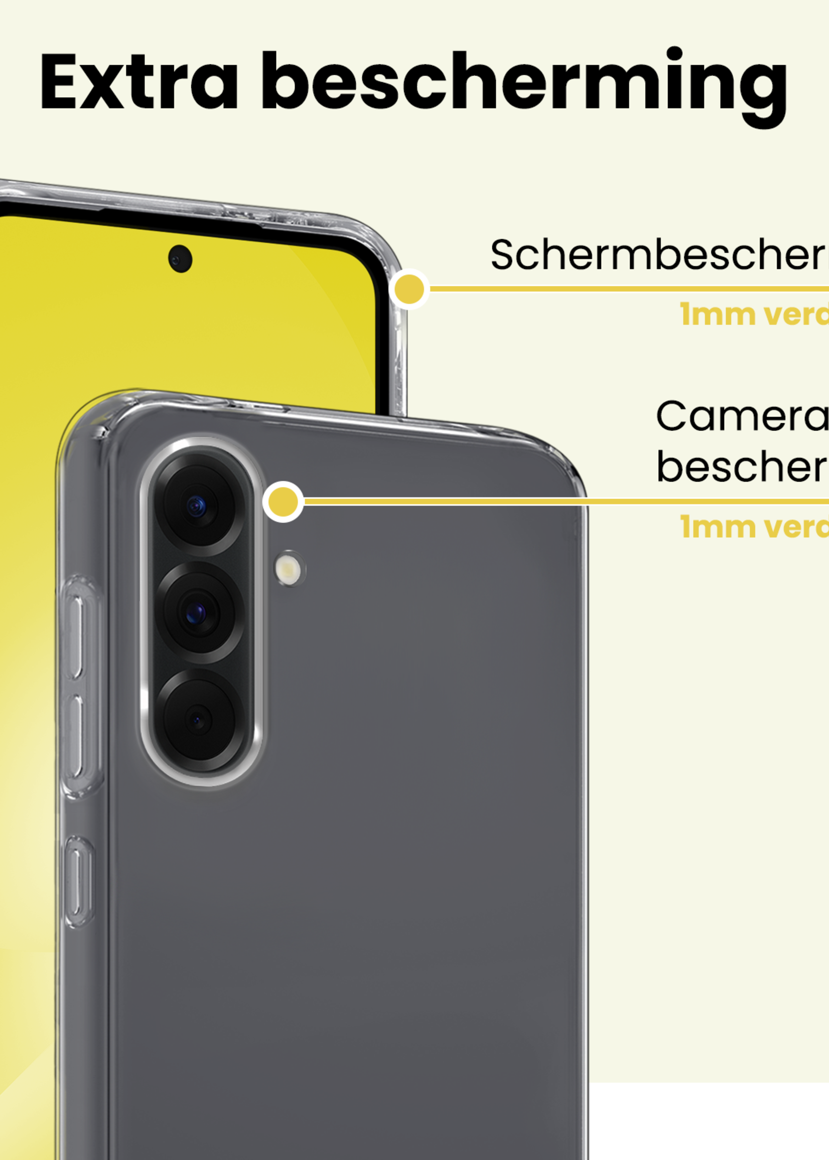 LUQ LUQ Samsung Galaxy A56 Hoesje Siliconen Met 2x Screenprotector - Transparant