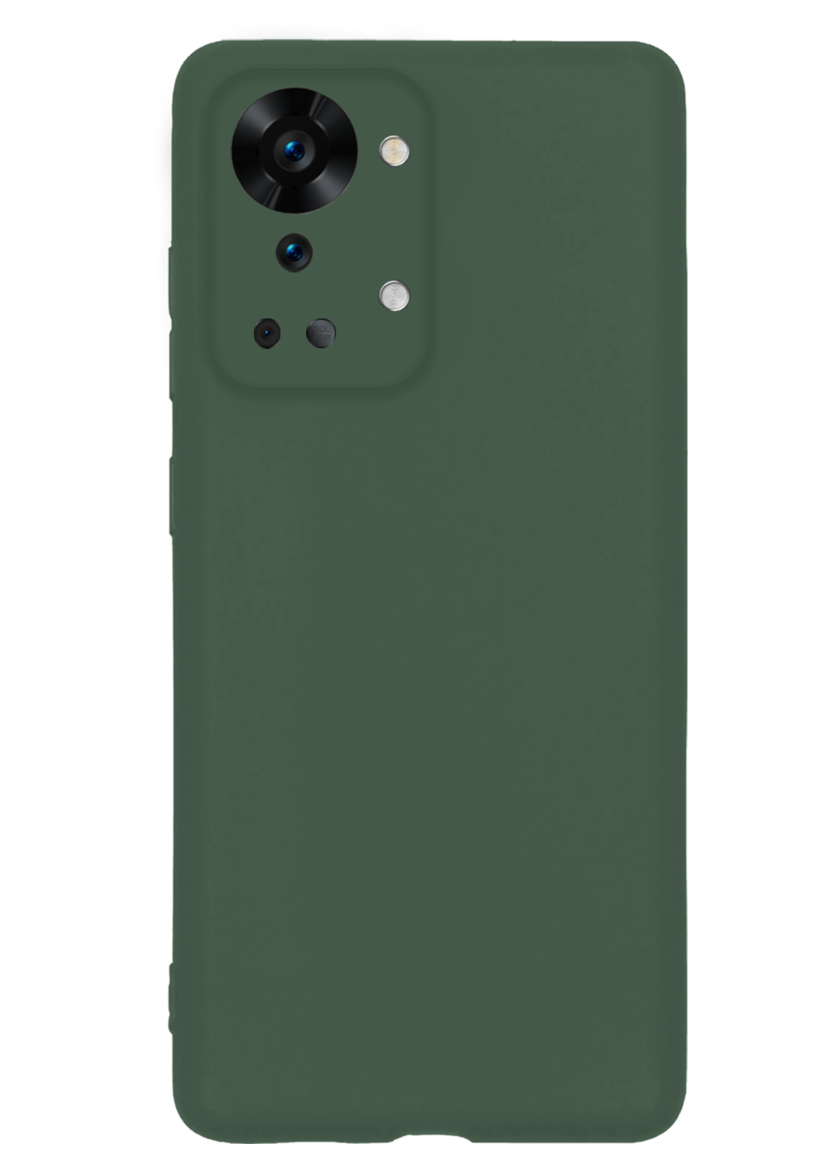 LUQ LUQ OnePlus Nord 2T Hoesje Siliconen Met 2x Screenprotector - Donkergroen