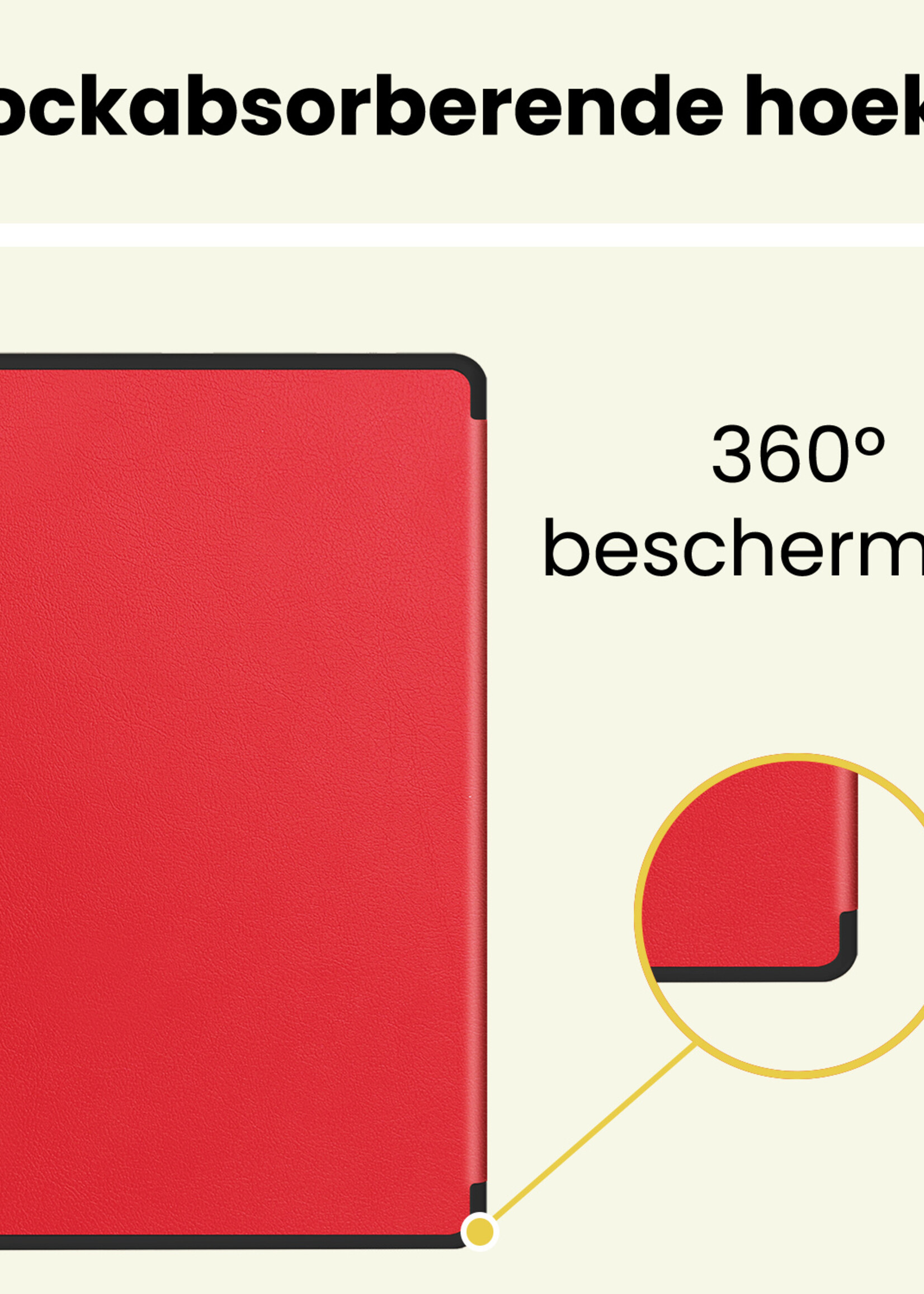 LUQ LUQ Samsung Galaxy Tab S10 FE Hoesje Met Uitsparing S Pen Met Screenprotector - Rood