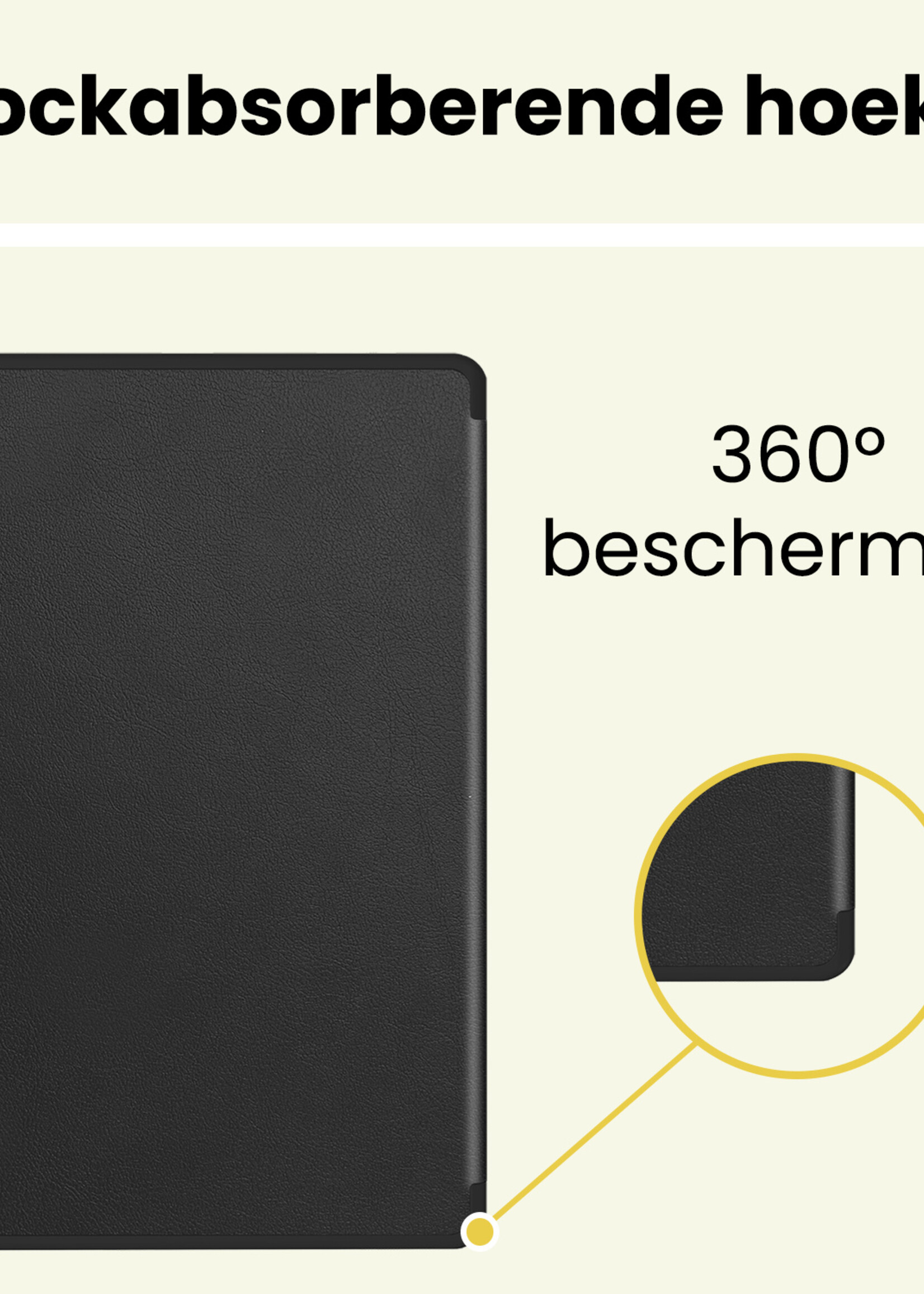 LUQ LUQ Samsung Galaxy Tab S10 FE Hoesje Met Uitsparing S Pen Met Screenprotector - Zwart