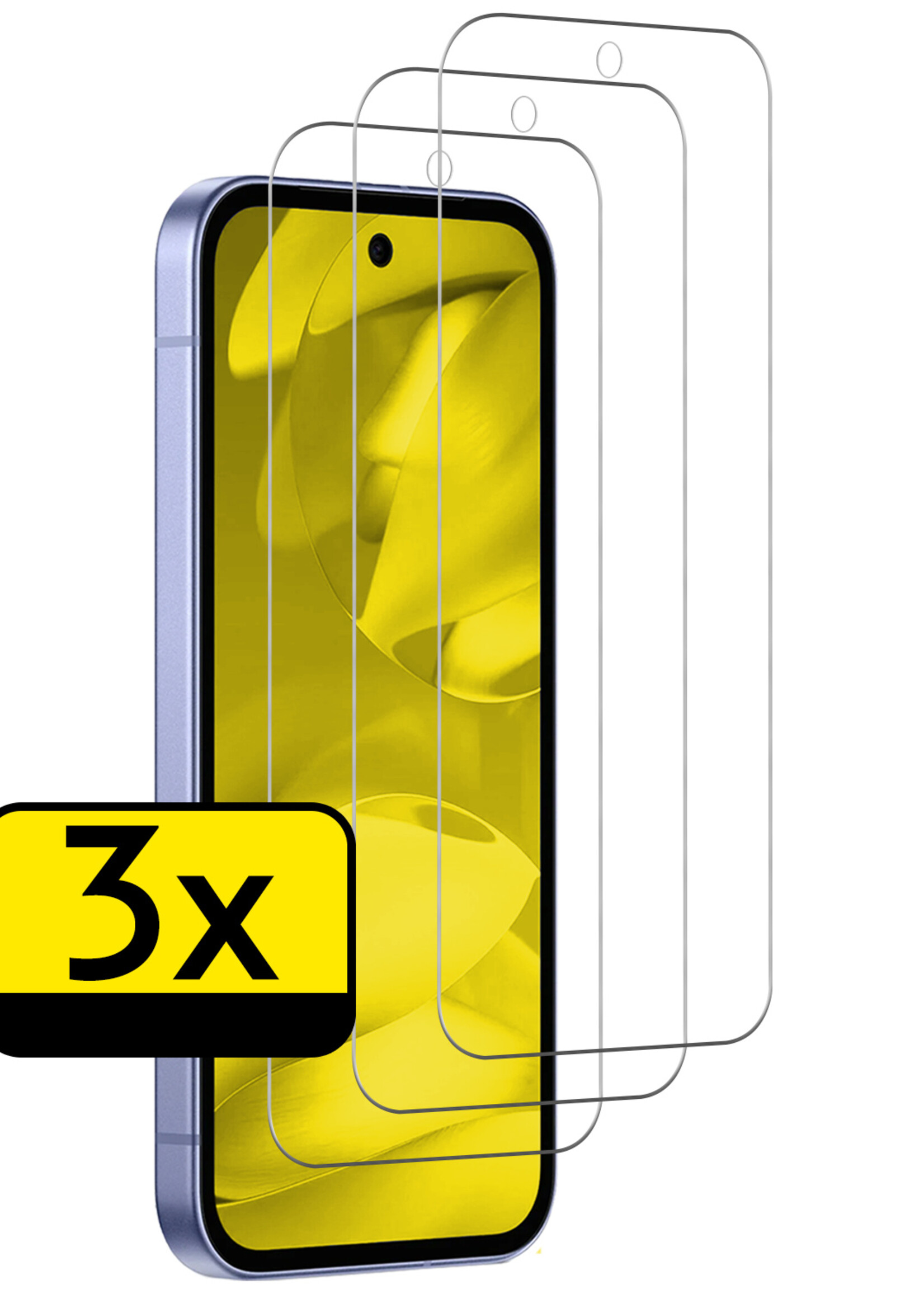 LUQ LUQ Google Pixel 9a Screenprotector Glas - 3 PACK