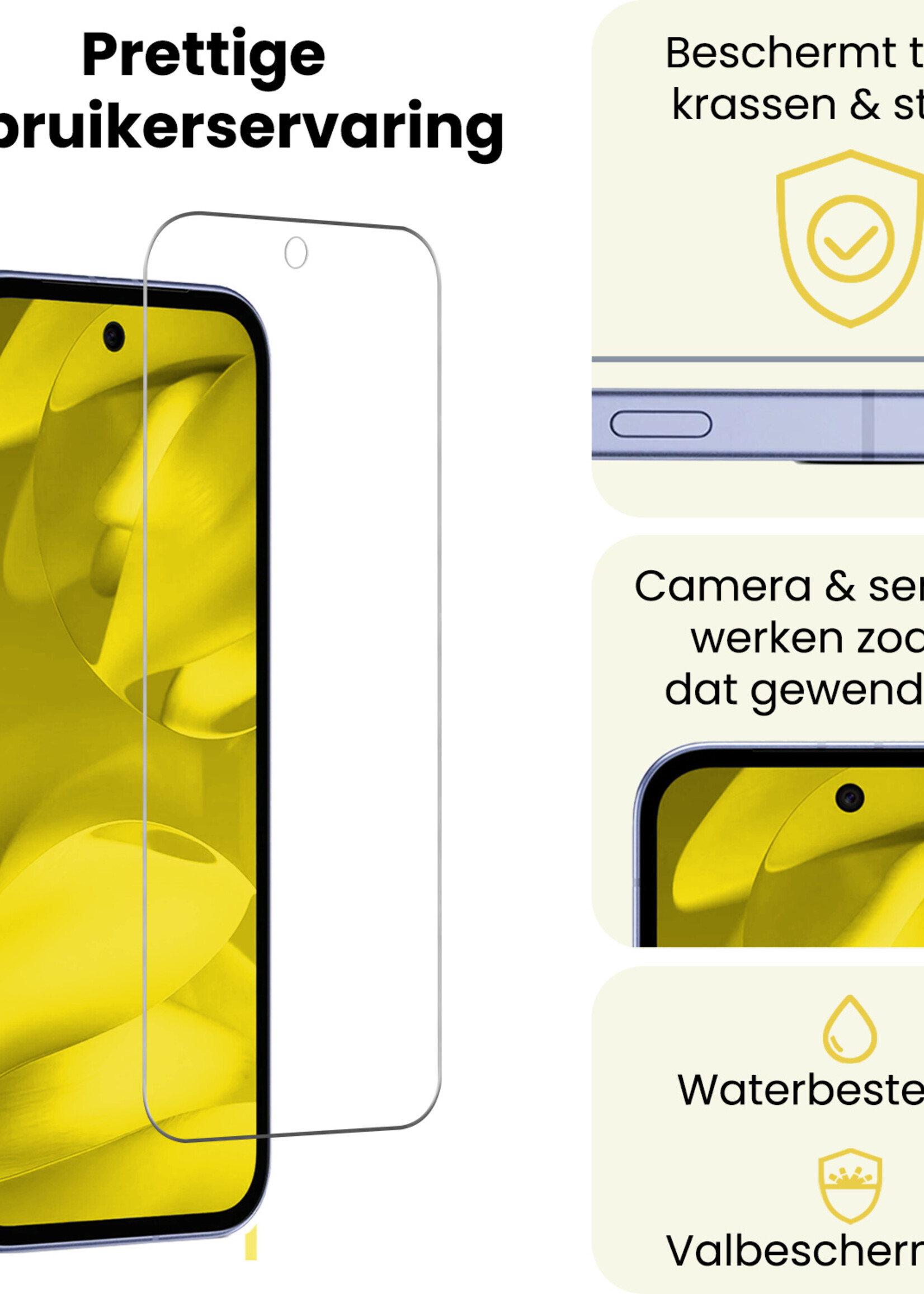 LUQ LUQ Google Pixel 9a Screenprotector Glas - 3 PACK