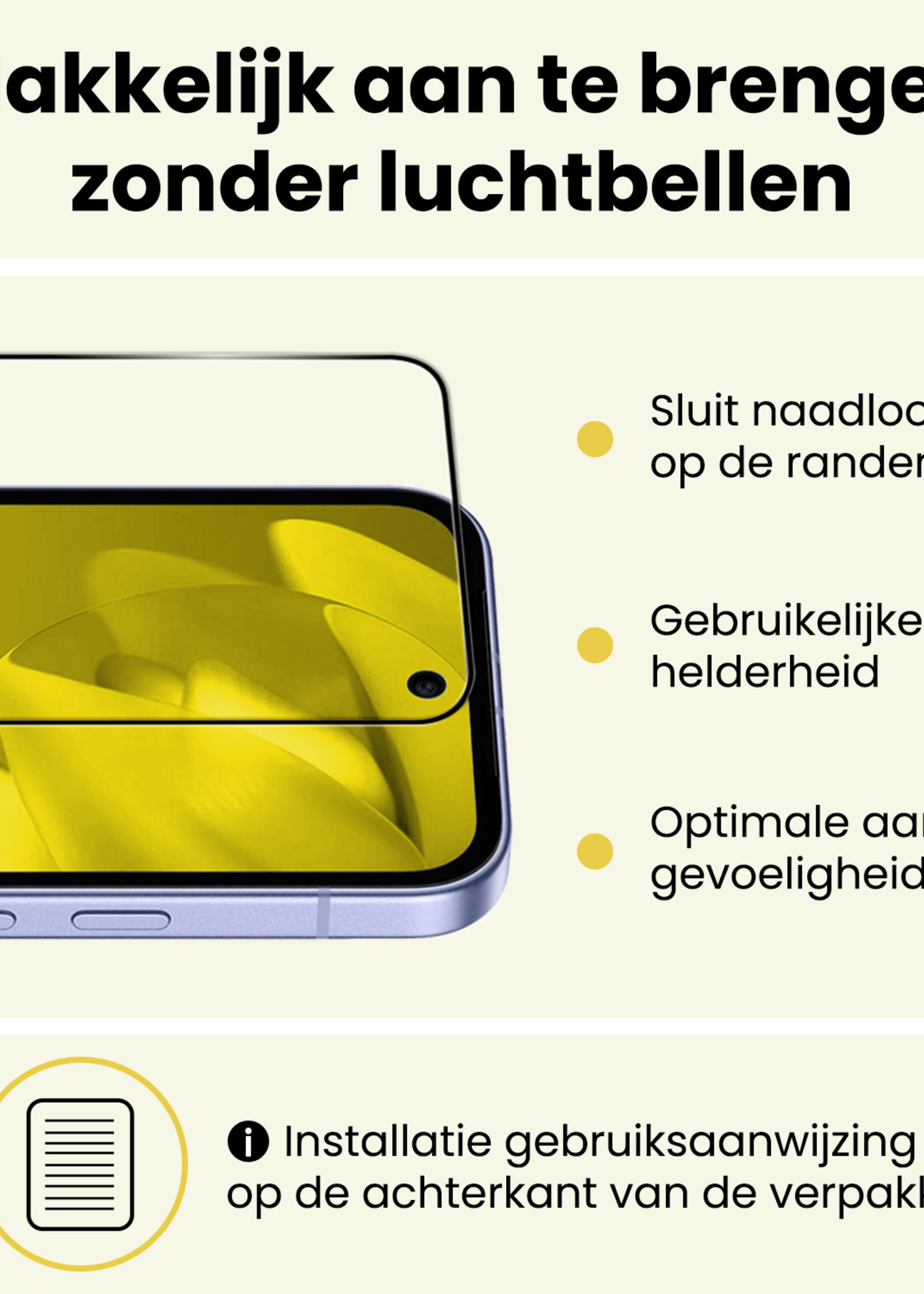 LUQ LUQ Google Pixel 9a Screenprotector Glas Full Cover