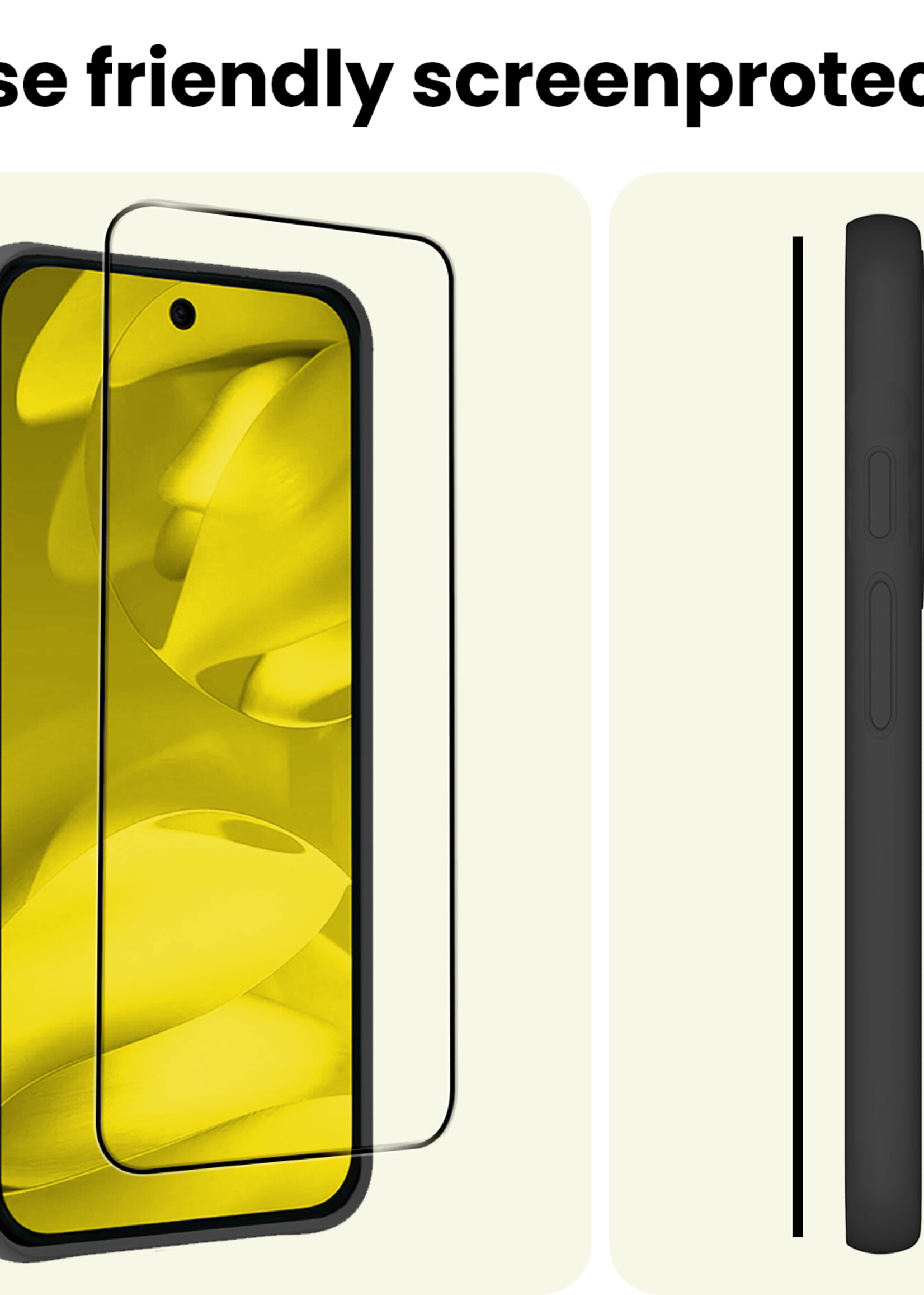 LUQ LUQ Google Pixel 9a Screenprotector Glas Full Cover - 2 PACK