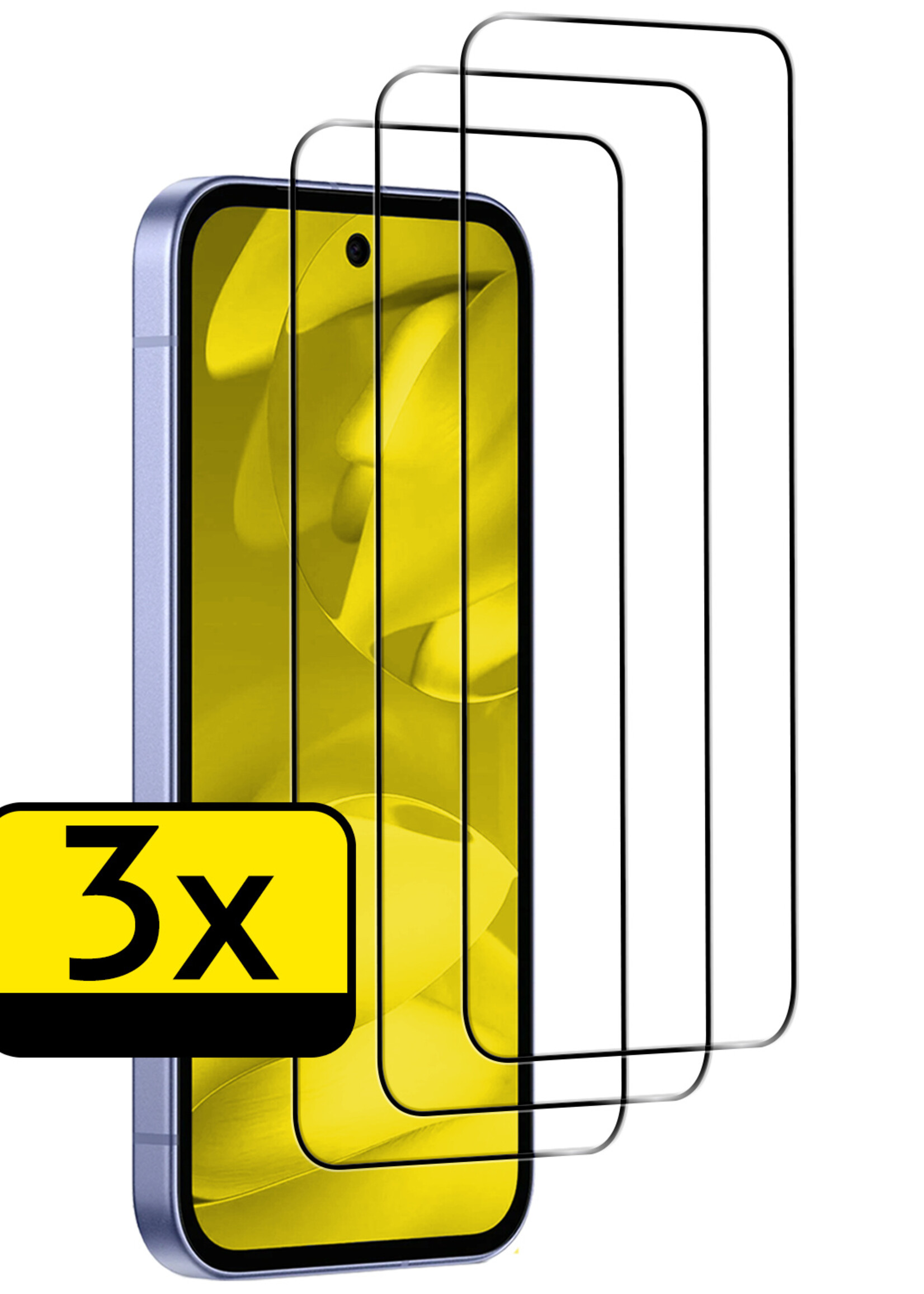 LUQ LUQ Google Pixel 9a Screenprotector Glas Full Cover - 3 PACK