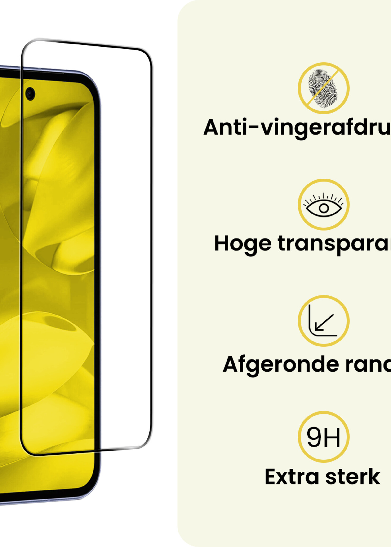 LUQ LUQ Google Pixel 9a Screenprotector Glas Full Cover - 3 PACK