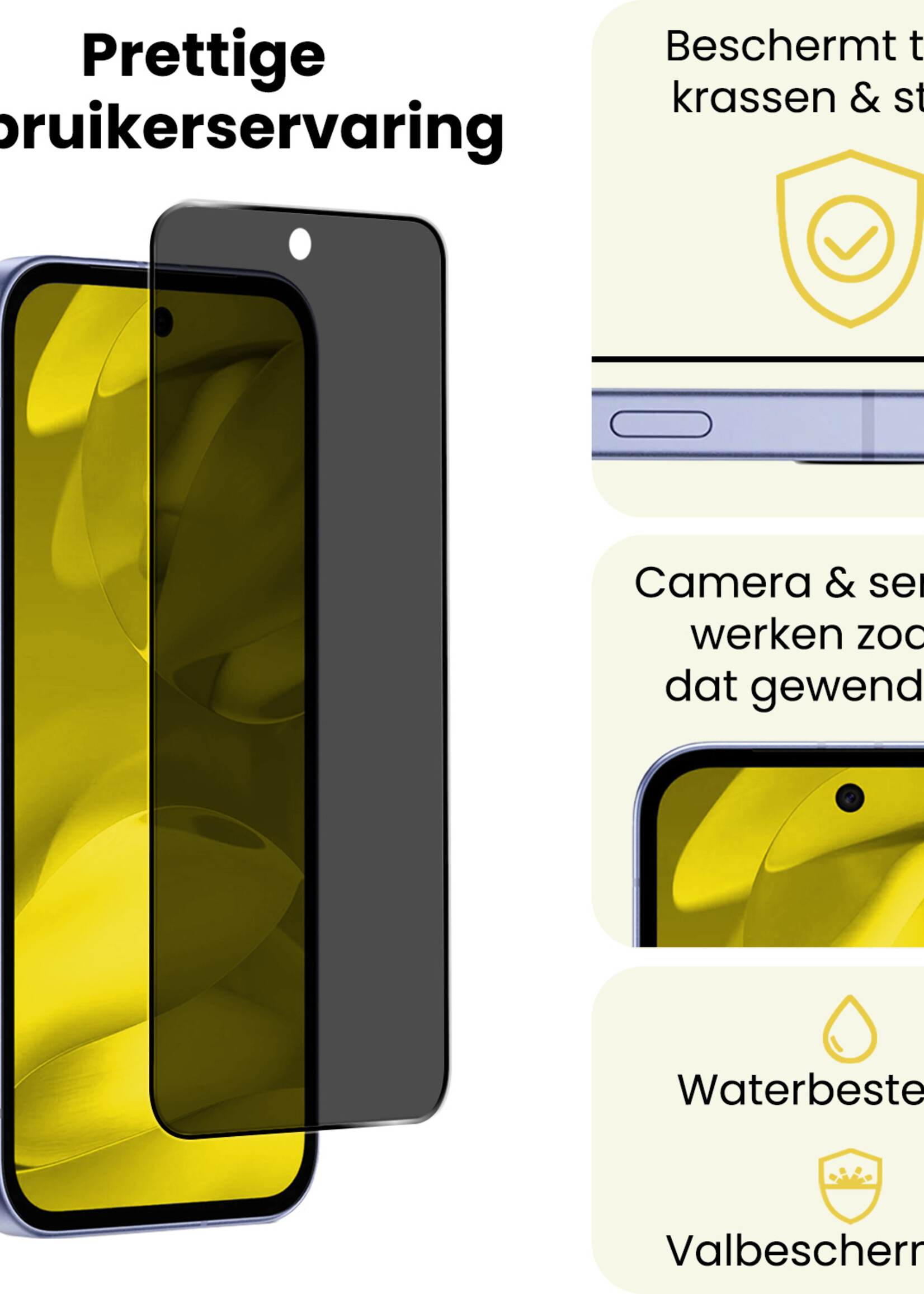 LUQ LUQ Google Pixel 9a Screenprotector Glas Privacy - 3 PACK