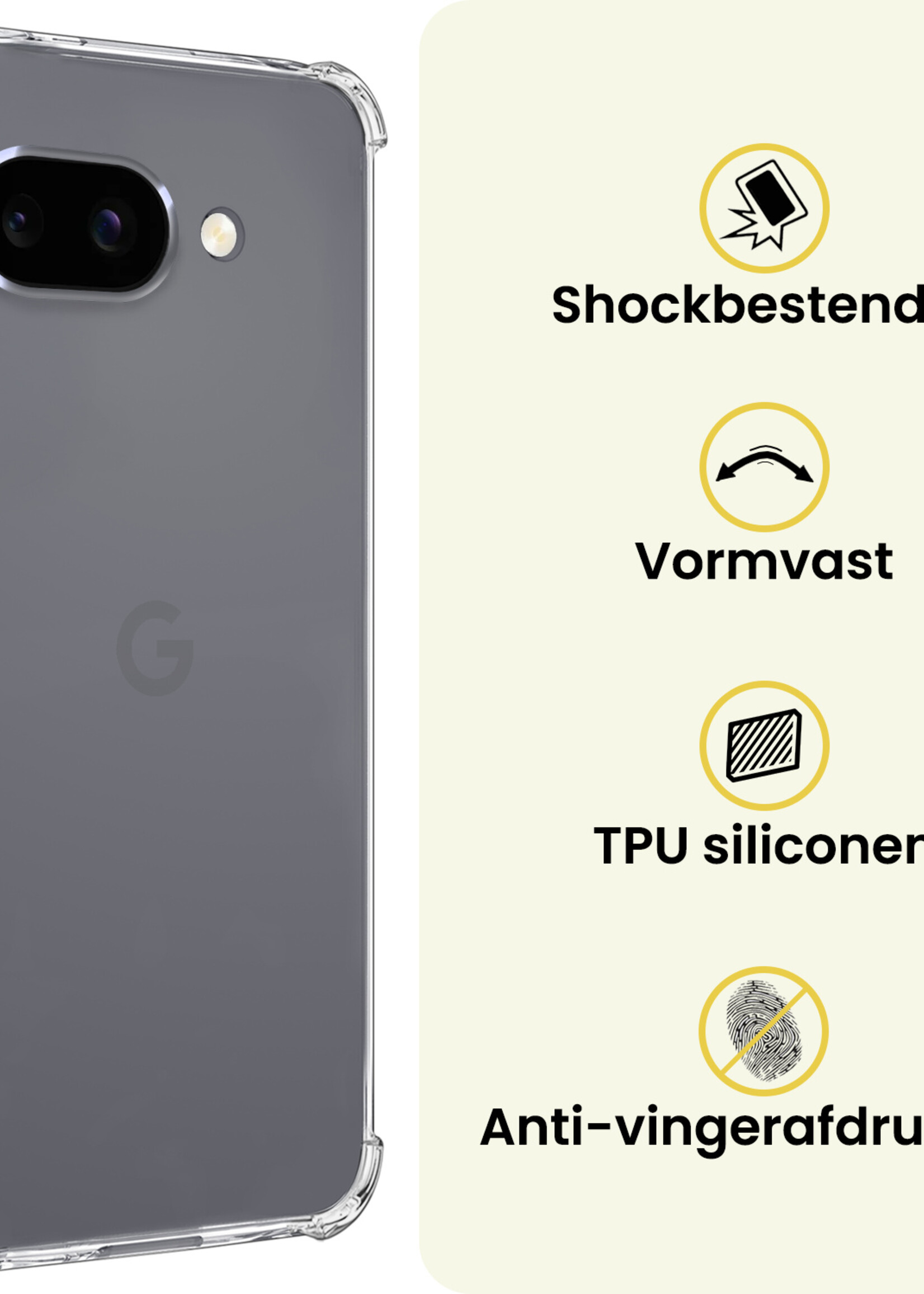 LUQ LUQ Google Pixel 9a Hoesje Shockproof Met Screenprotector
