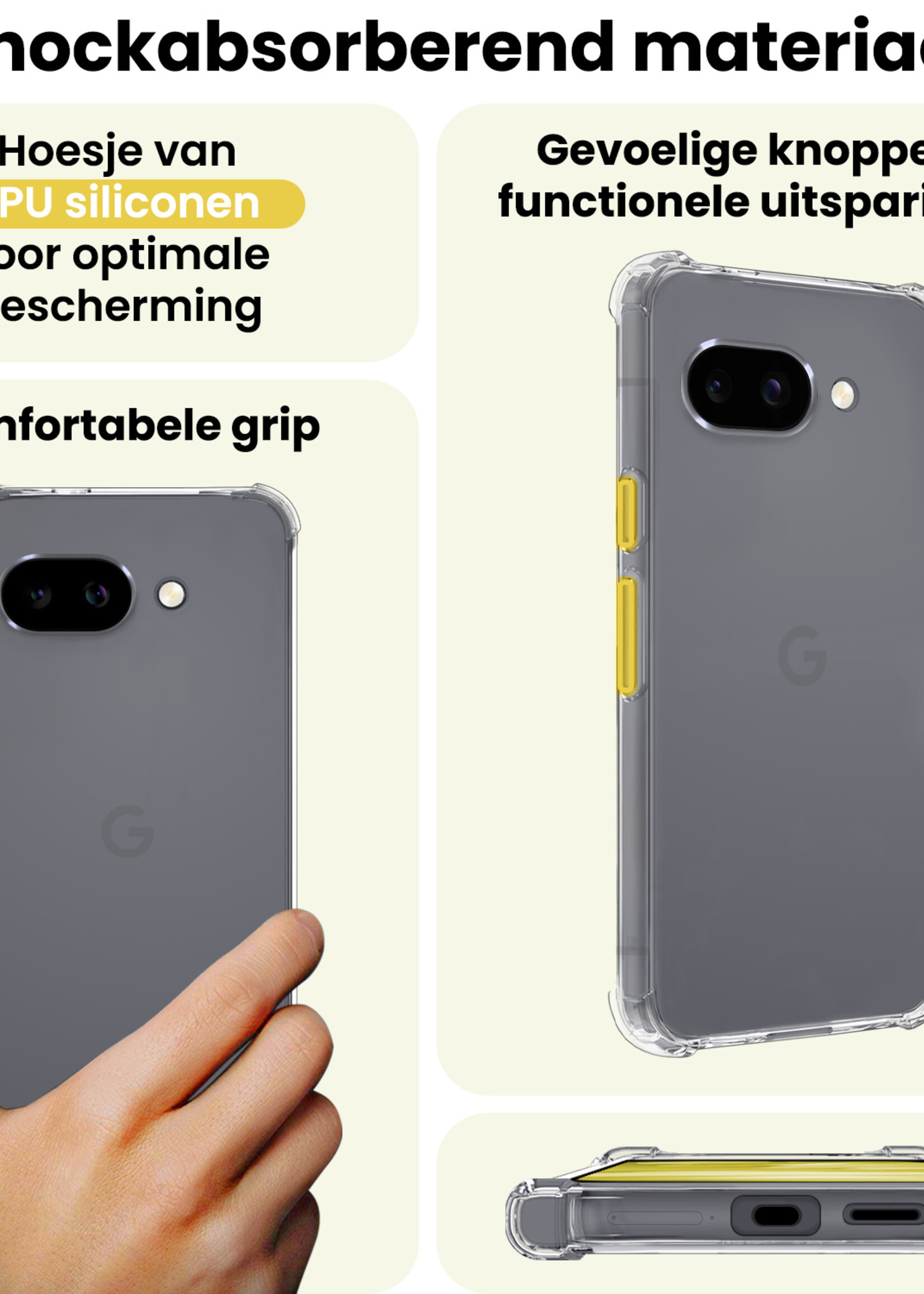 LUQ LUQ Google Pixel 9a Hoesje Shockproof Met Screenprotector