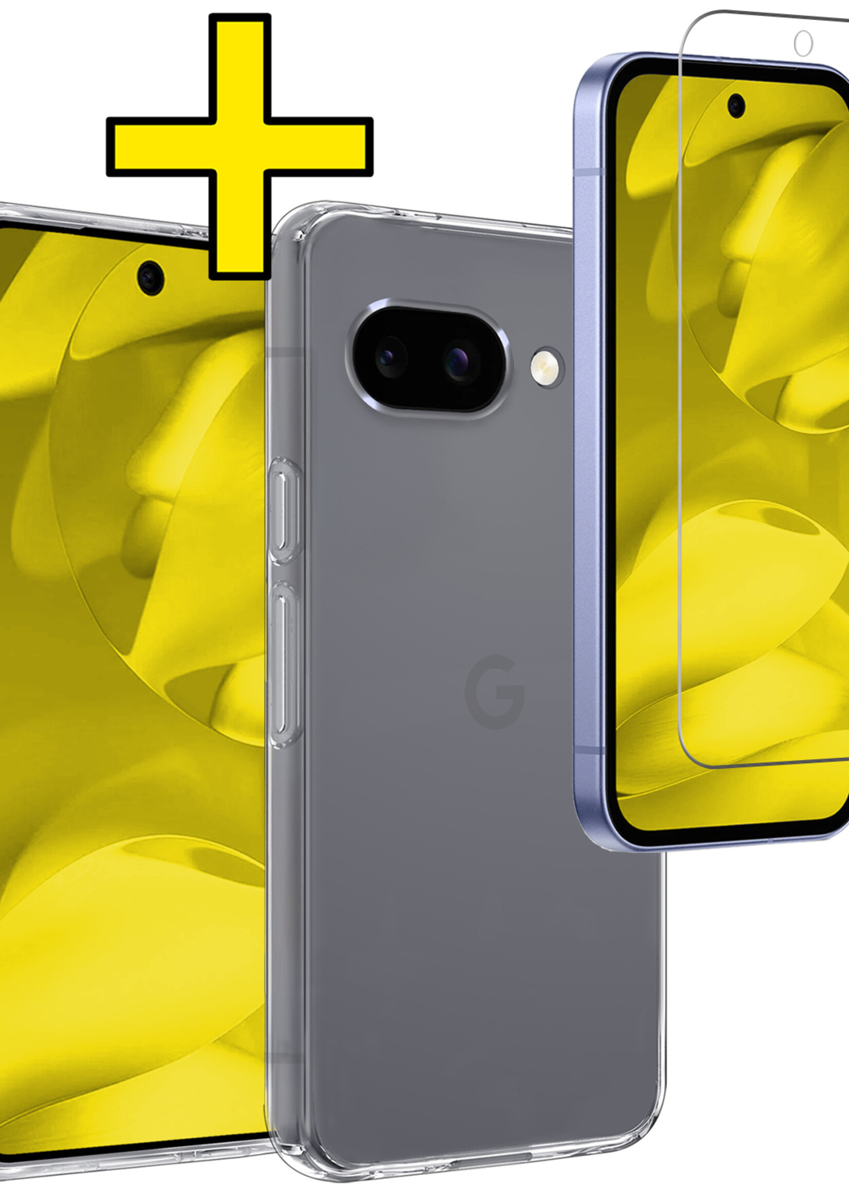 LUQ LUQ Google Pixel 9a Hoesje Siliconen Met Screenprotector - Transparant