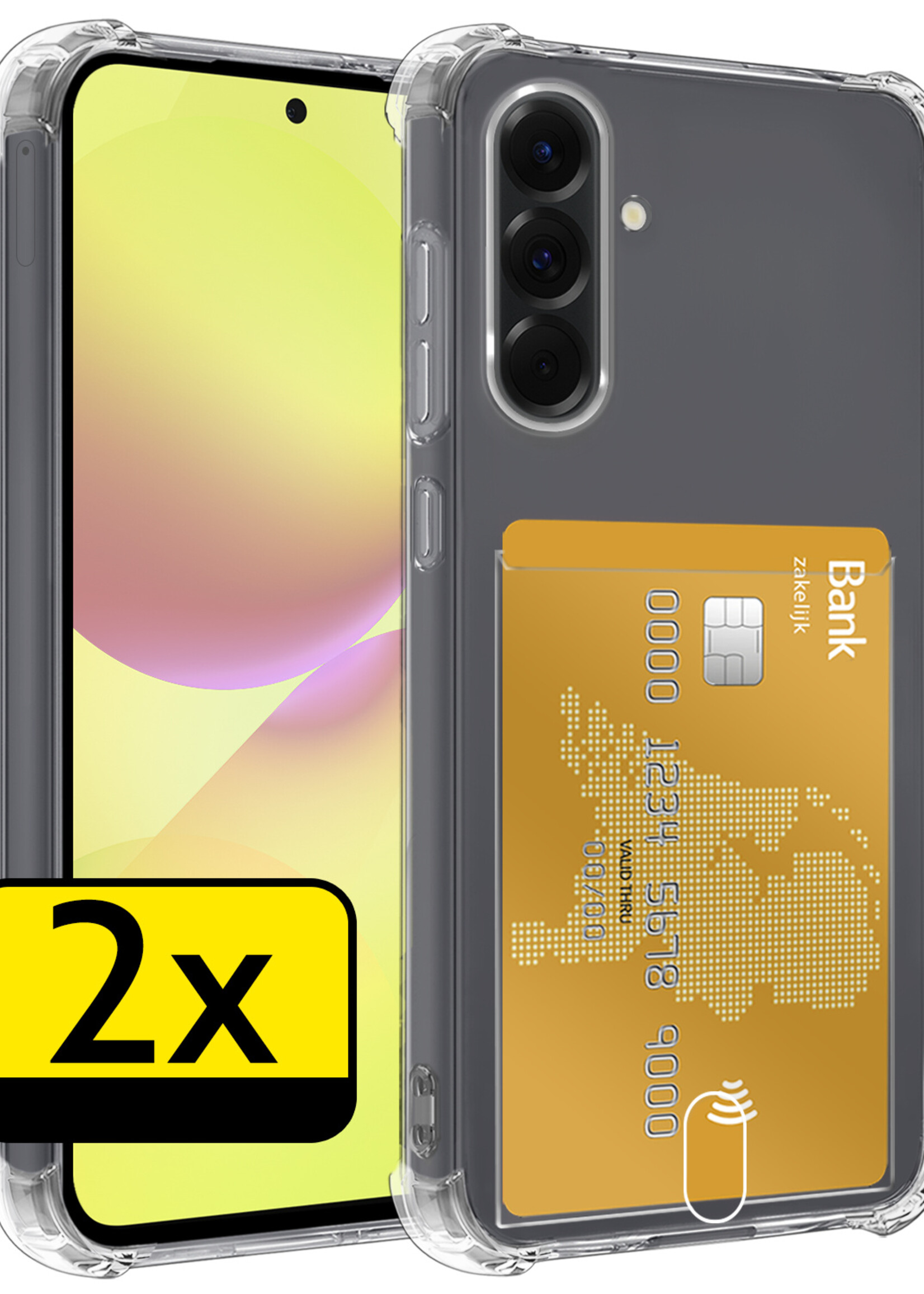 LUQ LUQ Samsung Galaxy A36 Hoesje Pashouder Met Screenprotector