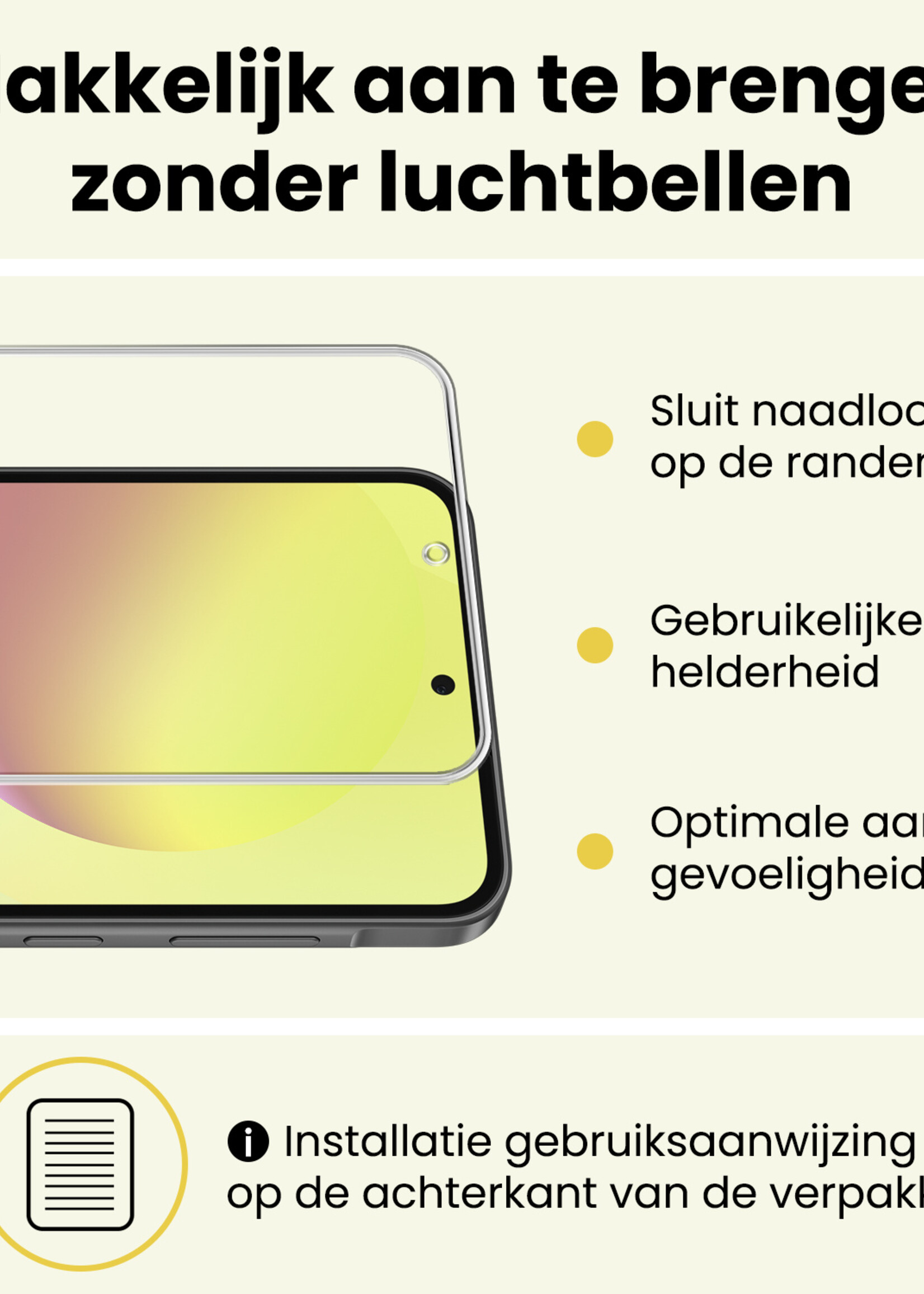 LUQ LUQ Samsung Galaxy A36 Hoesje Pashouder Met Screenprotector