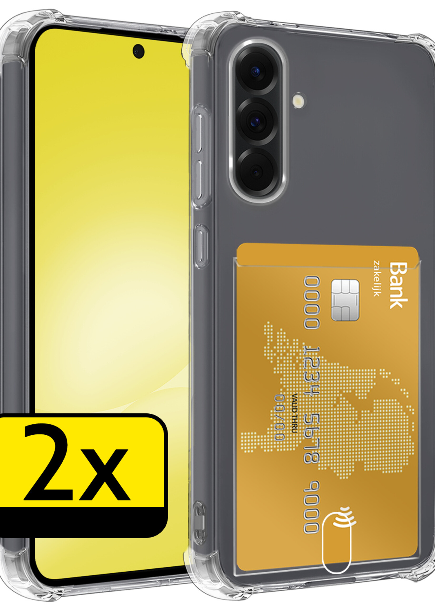 LUQ LUQ Samsung Galaxy A56 Hoesje Pashouder - 2 PACK