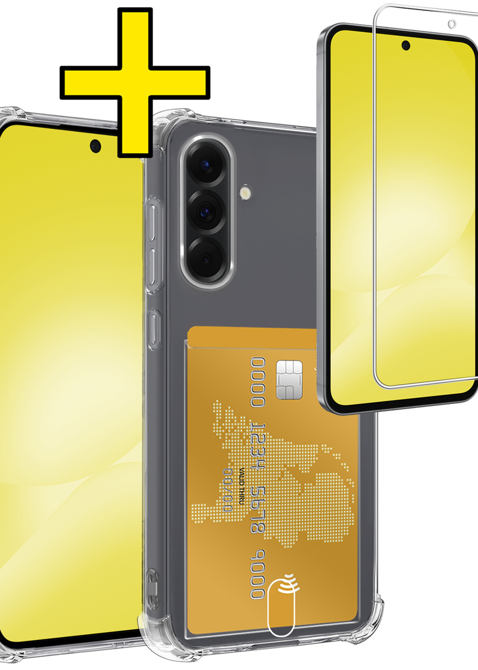 LUQ LUQ Samsung Galaxy A56 Hoesje Pashouder Met Screenprotector