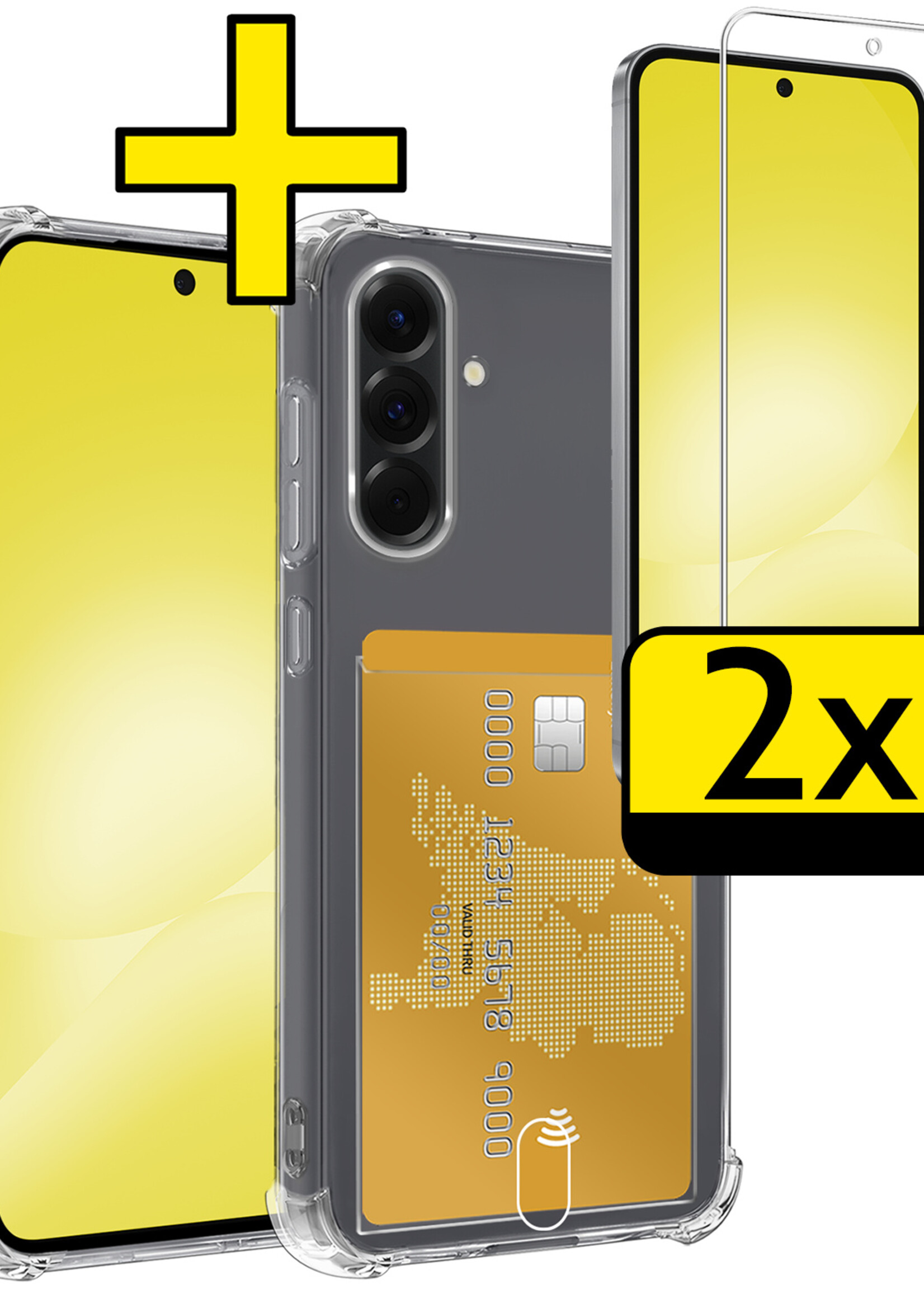 LUQ LUQ Samsung Galaxy A56 Hoesje Pashouder Met 2x Screenprotector