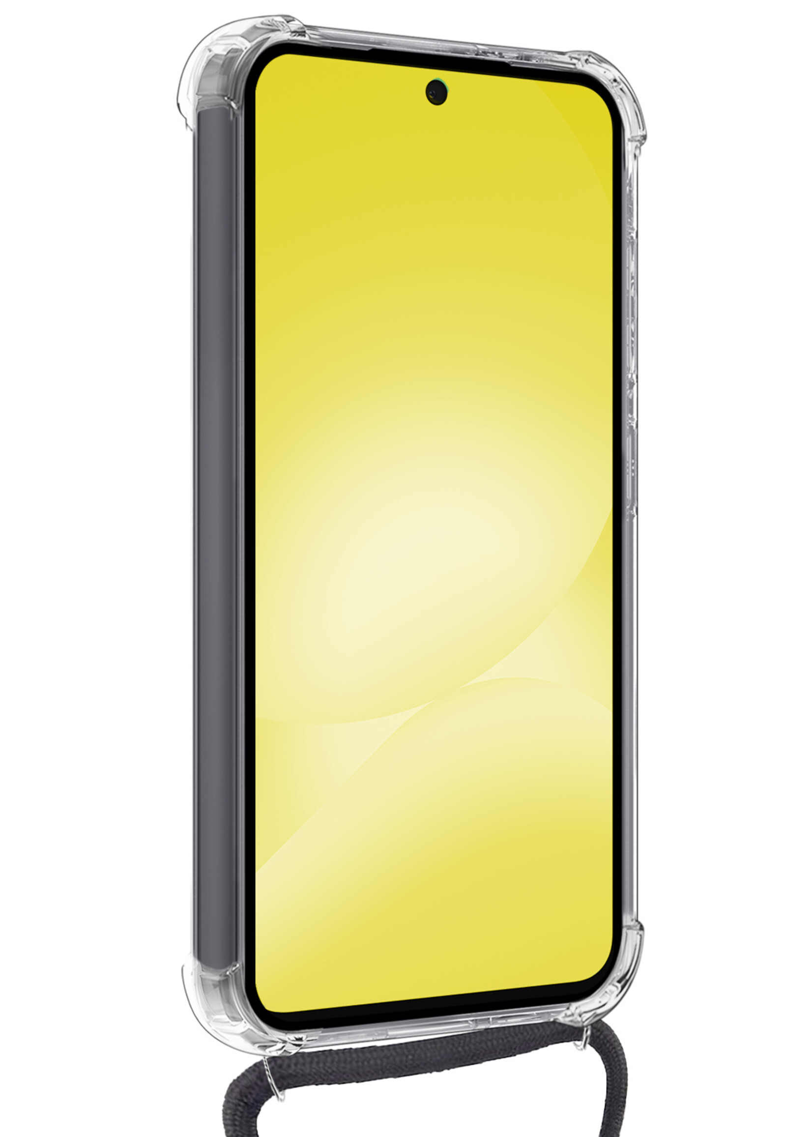 LUQ LUQ Samsung Galaxy A56 Hoesje Pashouder met Koord Met 2x Screenprotector