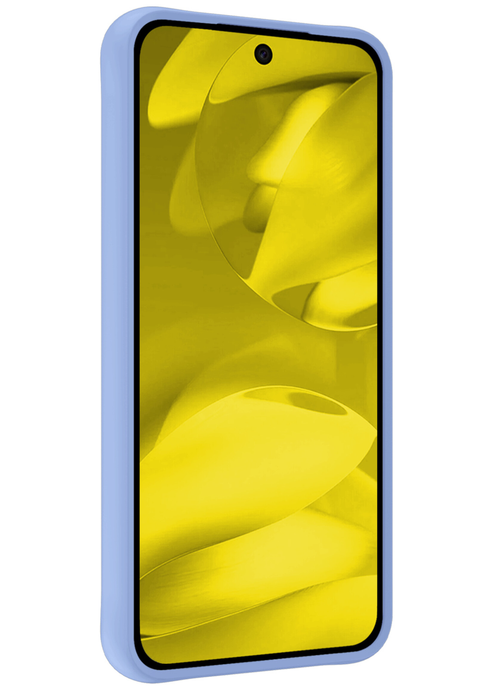 LUQ LUQ Google Pixel 9a Hoesje Siliconen Met Screenprotector - Lichtblauw