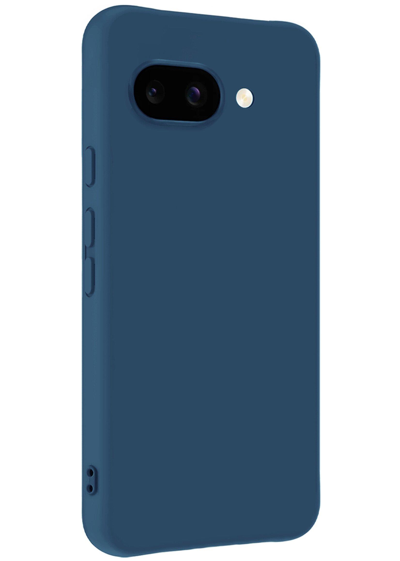 LUQ LUQ Google Pixel 9a Hoesje Siliconen Met 2x Screenprotector - Donkerblauw