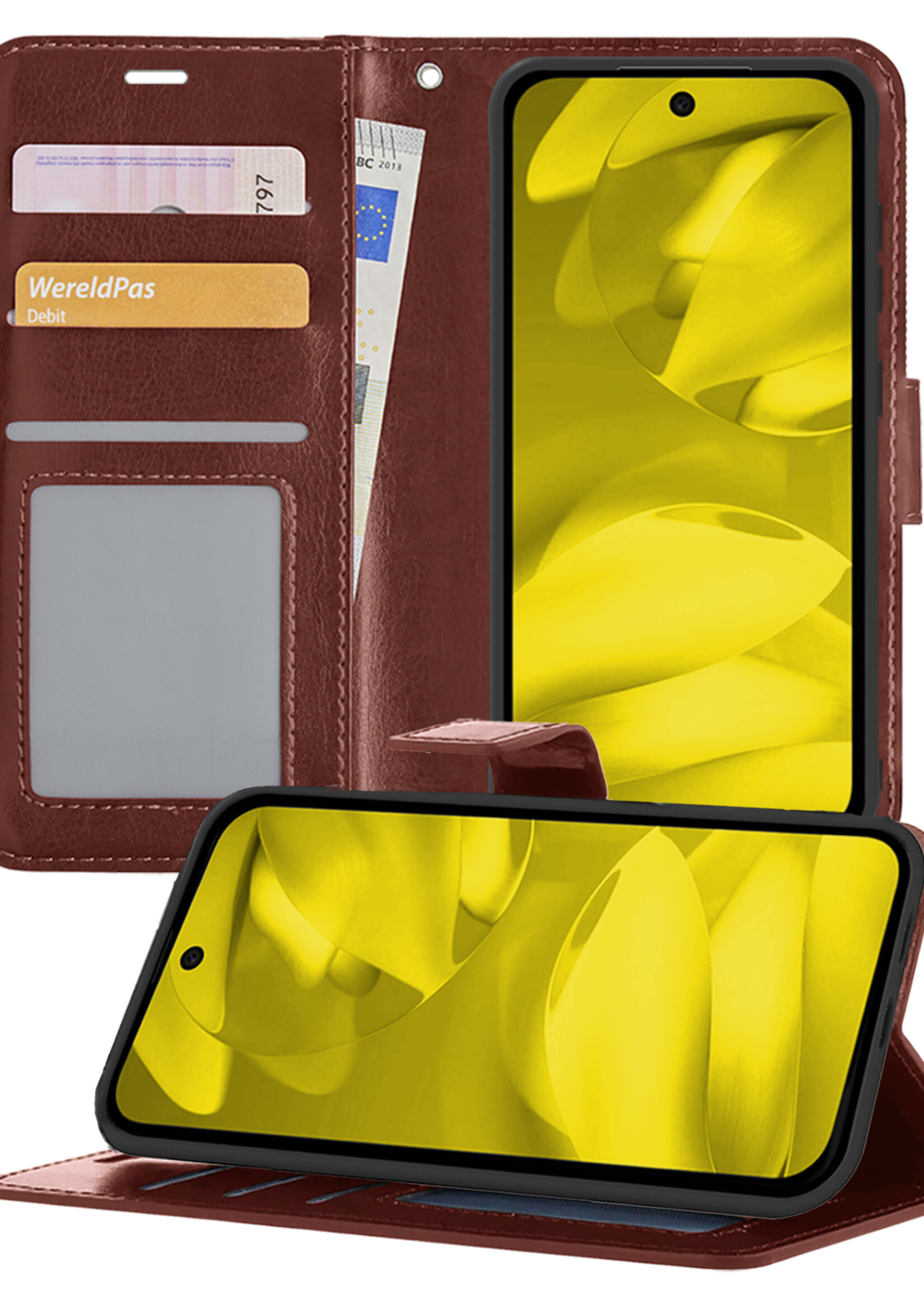 LUQ LUQ Google Pixel 9a Hoesje Bookcase - Bruin