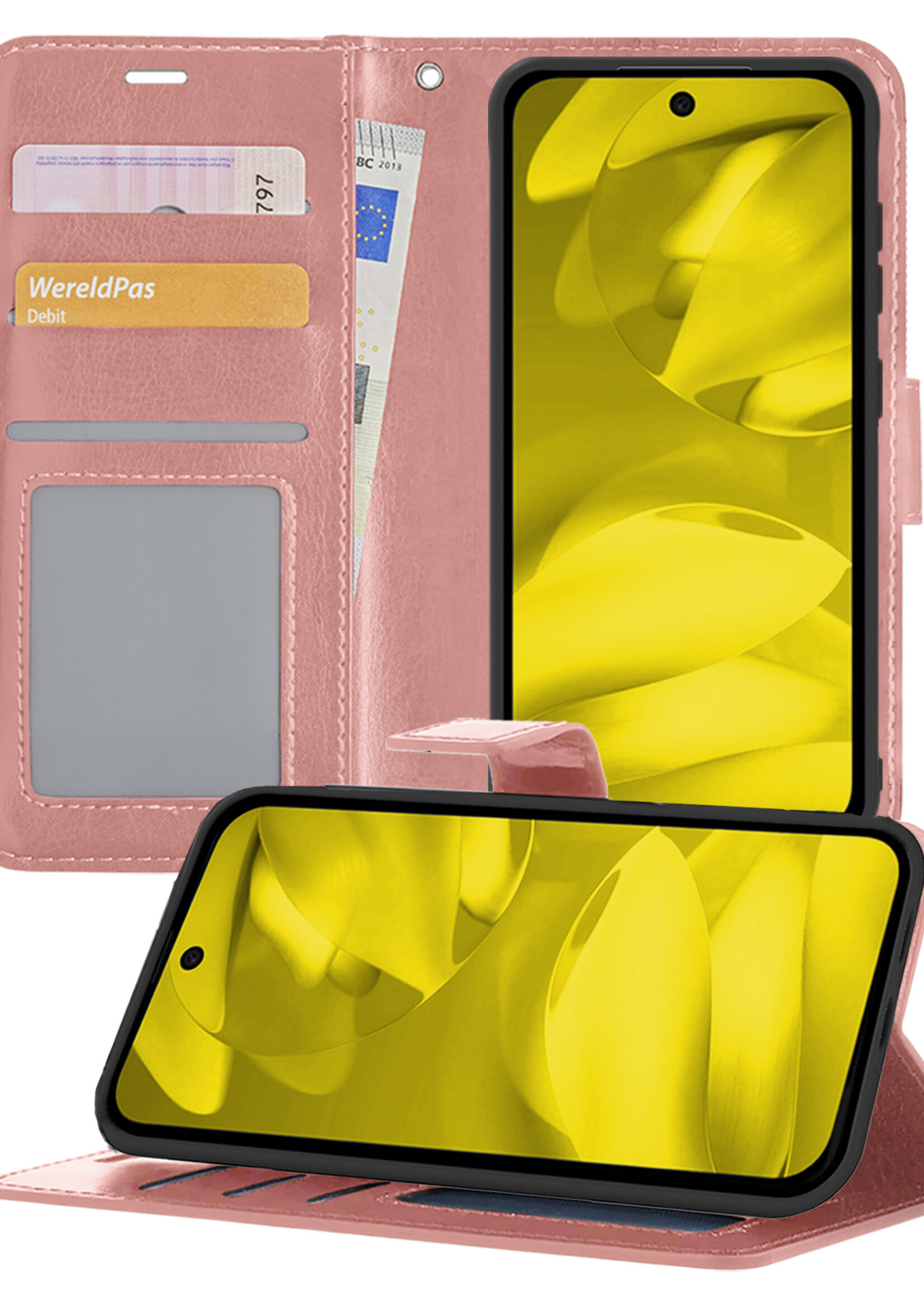 LUQ LUQ Google Pixel 9a Hoesje Bookcase - Rose Goud