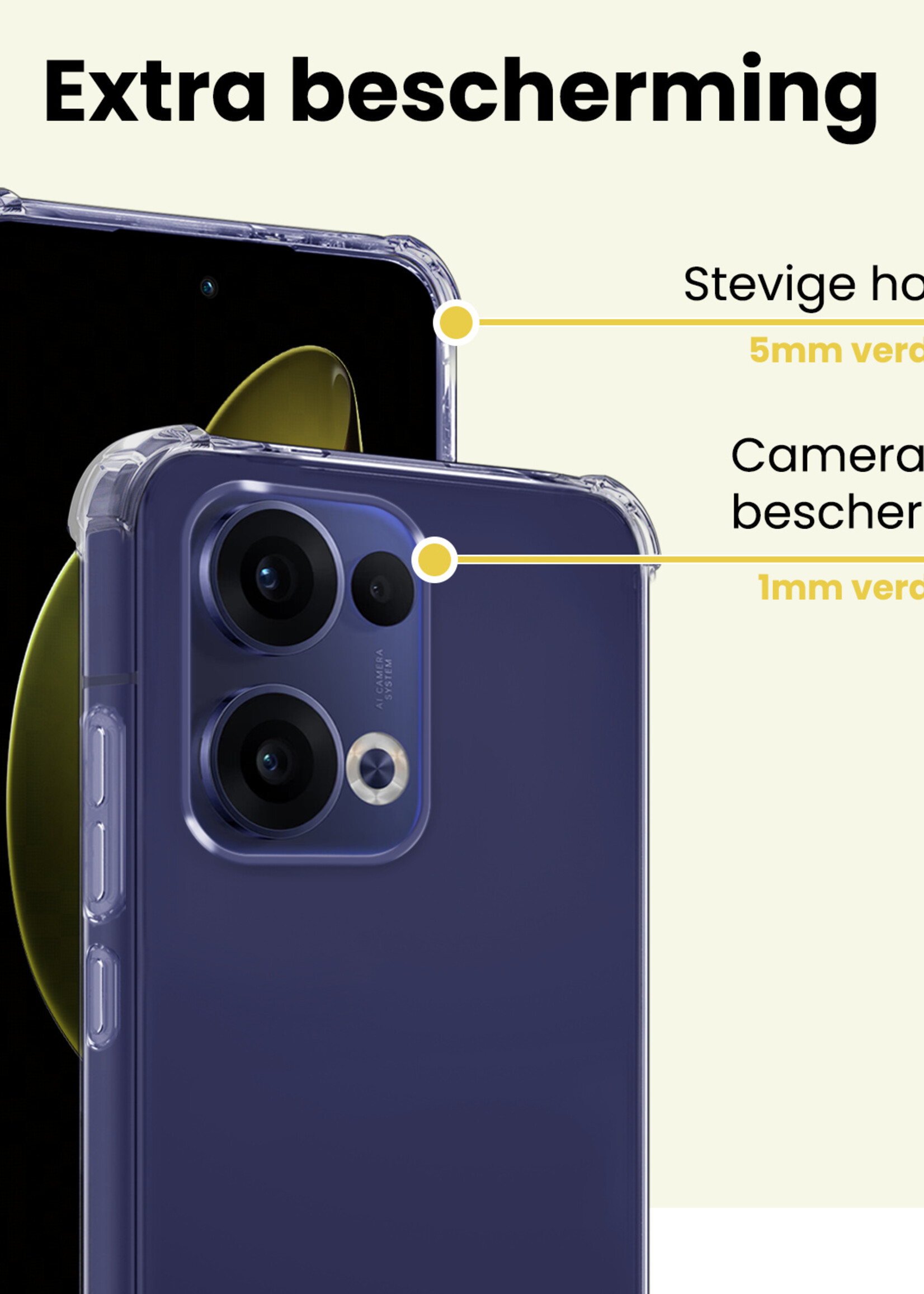LUQ LUQ Oppo Reno13 Hoesje Shockproof - Transparant