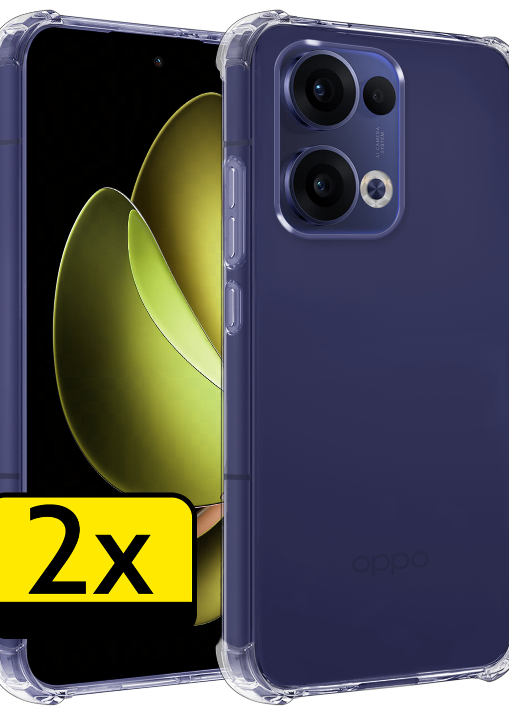LUQ LUQ Oppo Reno13 Hoesje Shockproof - Transparant - 2 PACK