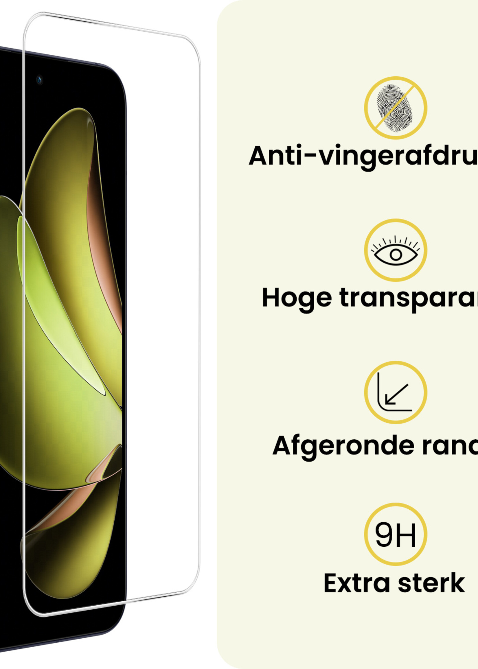 LUQ LUQ Oppo Reno13 Hoesje Siliconen Met 2x Screenprotector - Transparant
