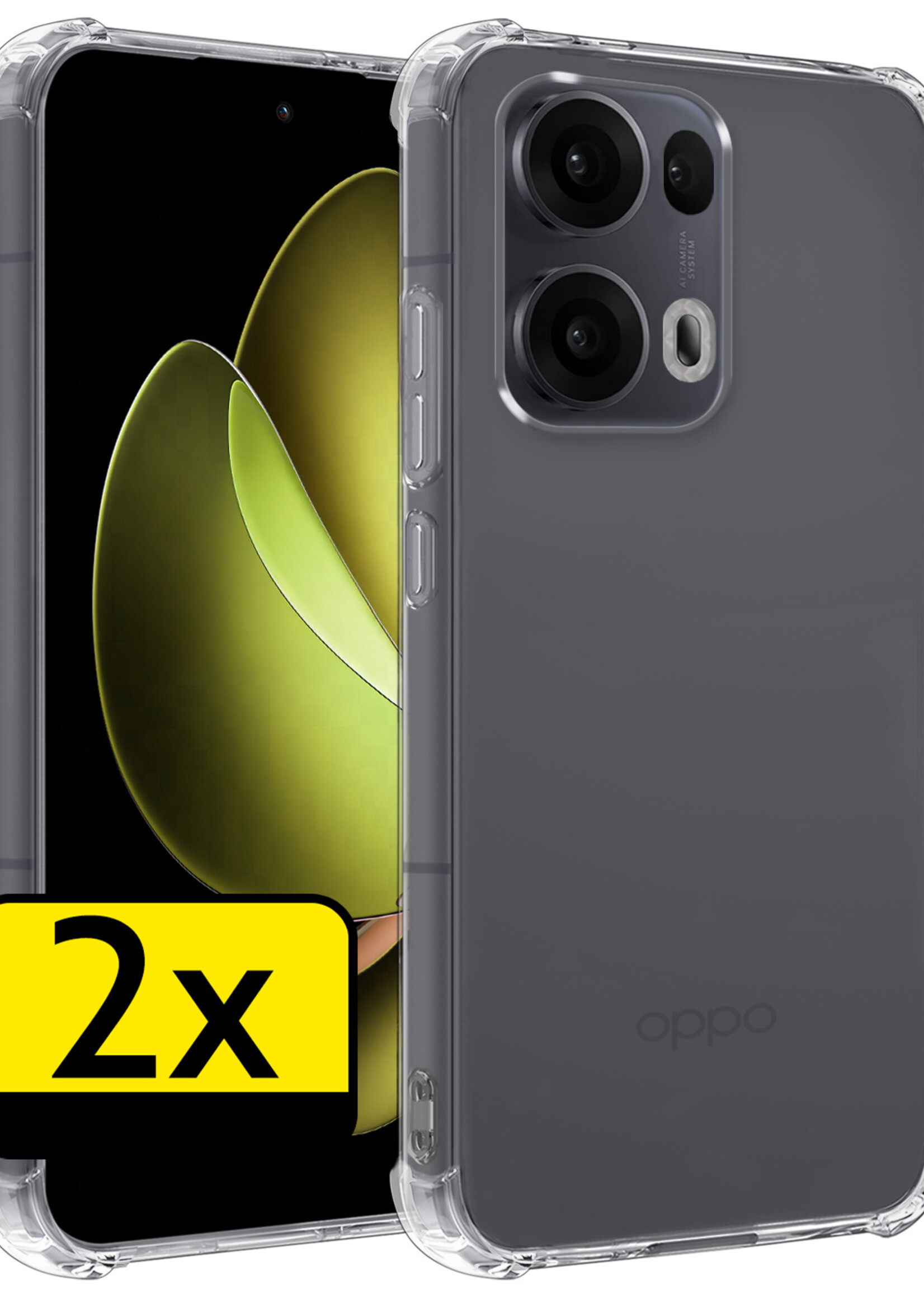 LUQ LUQ Oppo Reno13 Pro Hoesje Shockproof - Transparant - 2 PACK