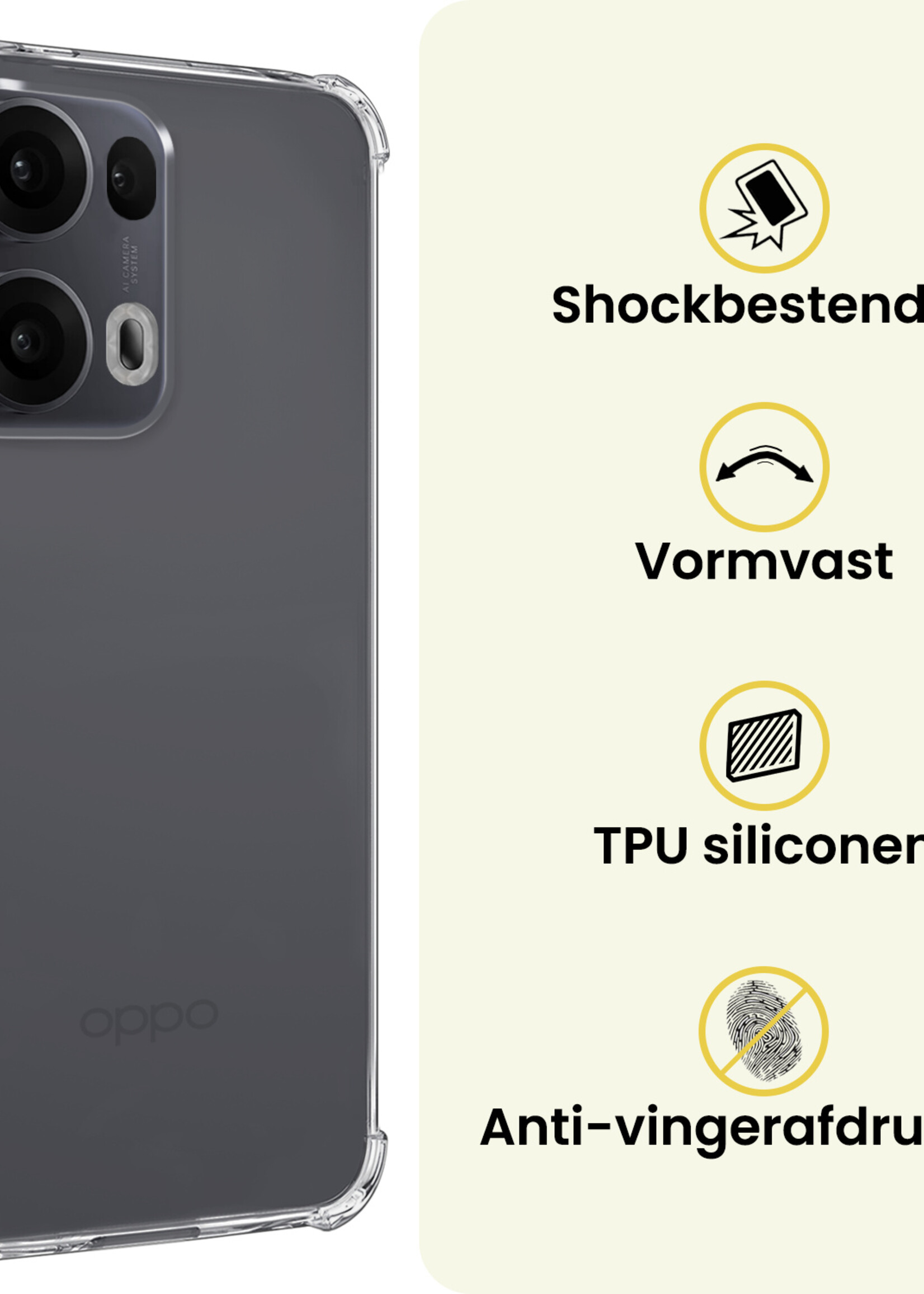 LUQ LUQ Oppo Reno13 Pro Hoesje Shockproof - Transparant - 2 PACK