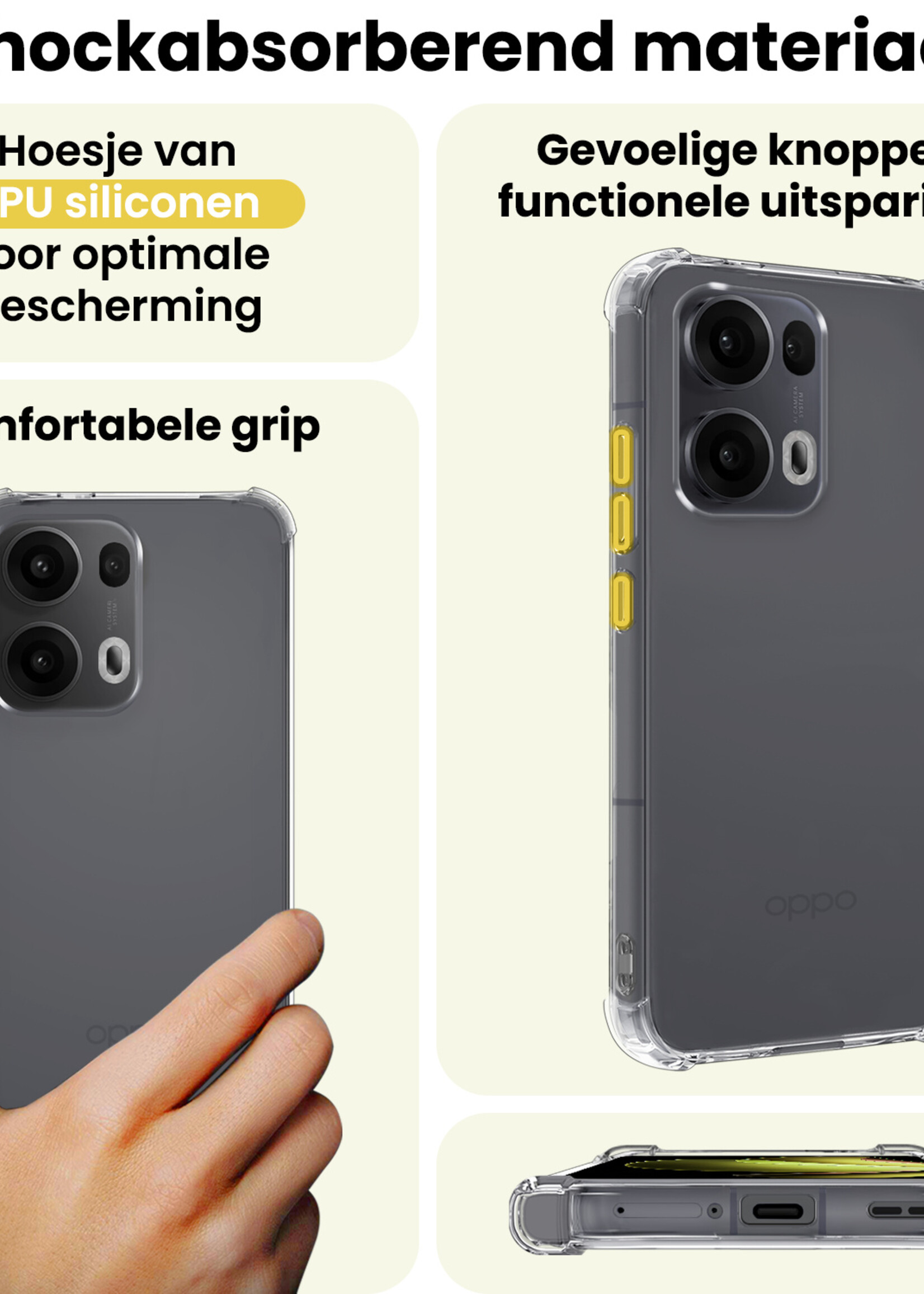 LUQ LUQ Oppo Reno13 Pro Hoesje Shockproof Met Screenprotector