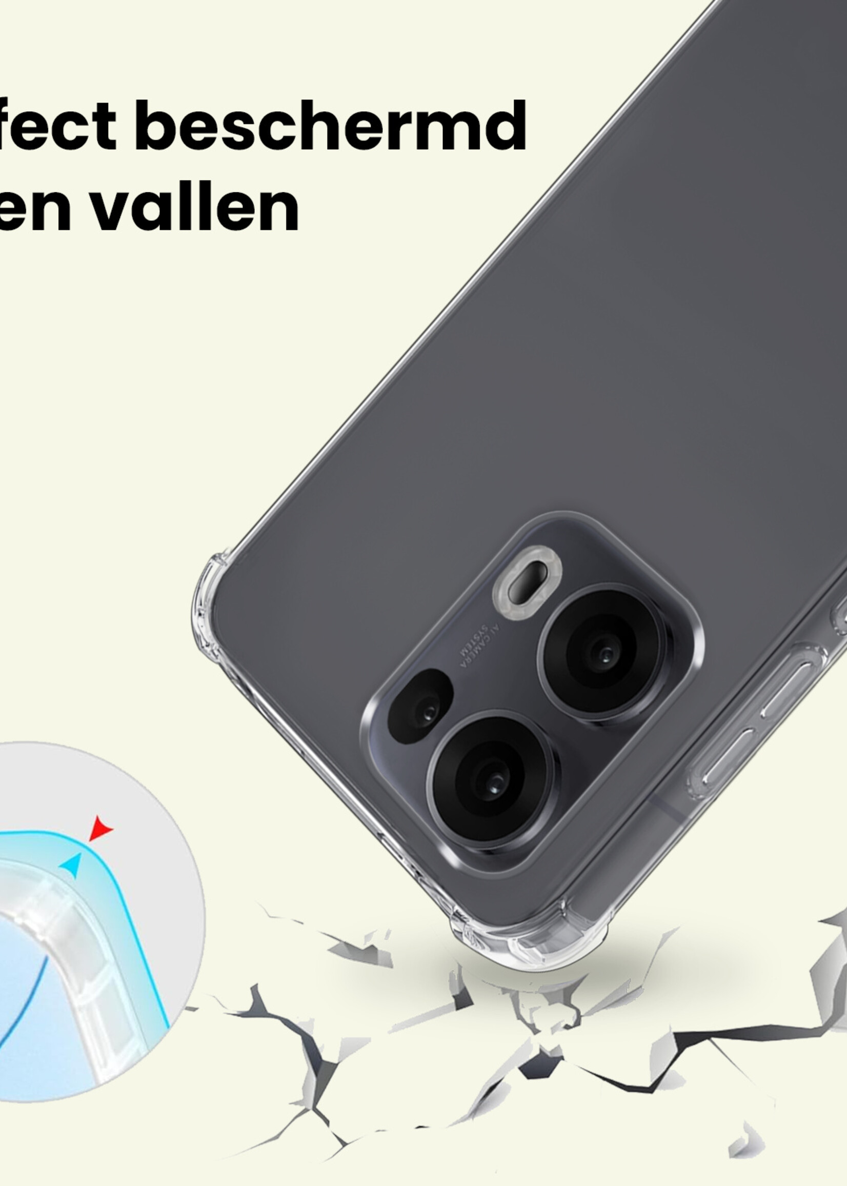 LUQ LUQ Oppo Reno13 Pro Hoesje Shockproof Met Screenprotector