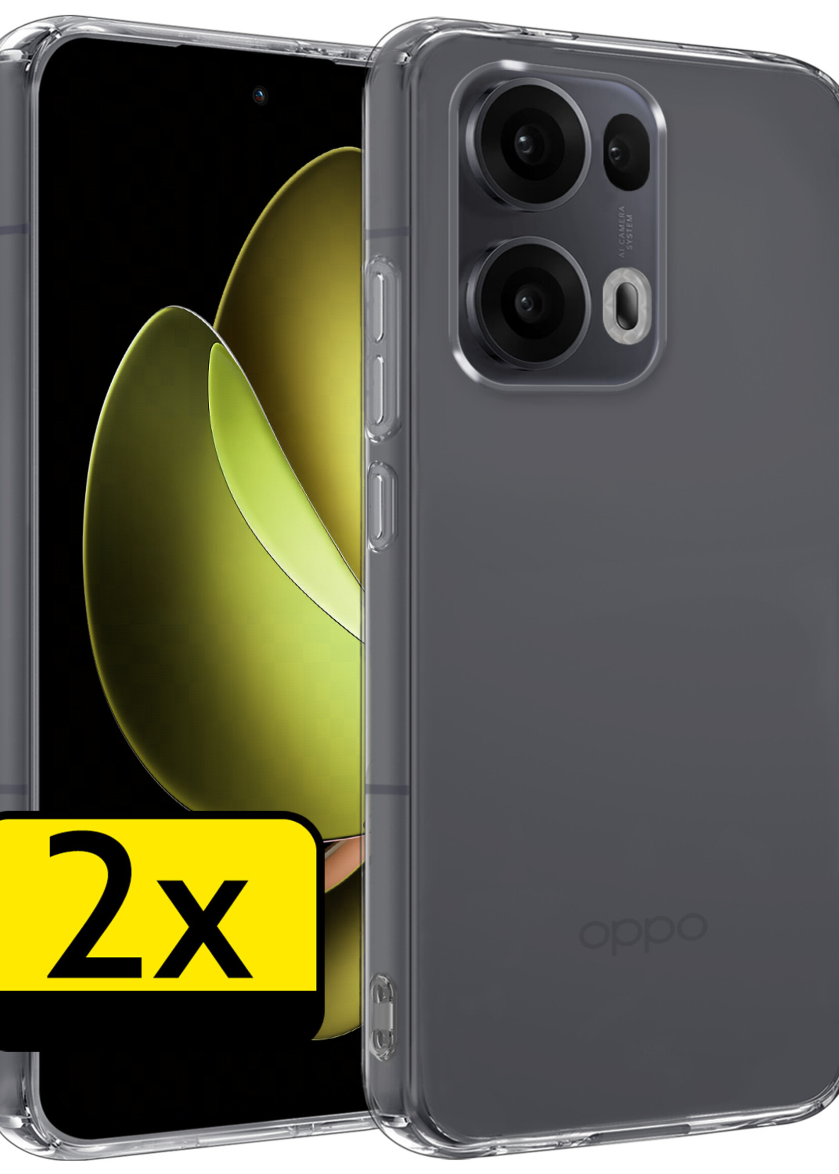 LUQ LUQ Oppo Reno13 Pro Hoesje Siliconen - Transparant - 2 PACK