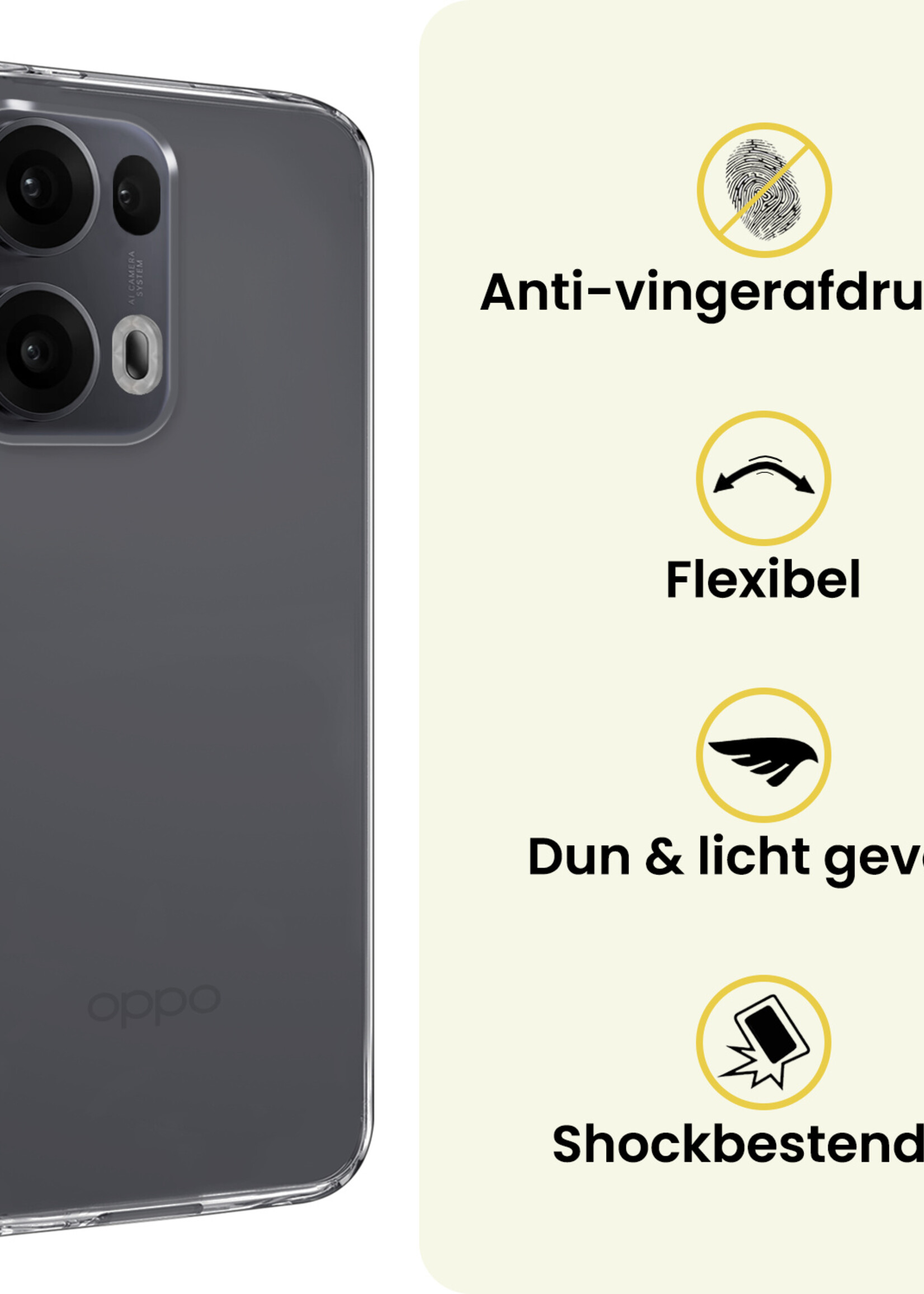 LUQ LUQ Oppo Reno13 Pro Hoesje Siliconen Met Screenprotector - Transparant