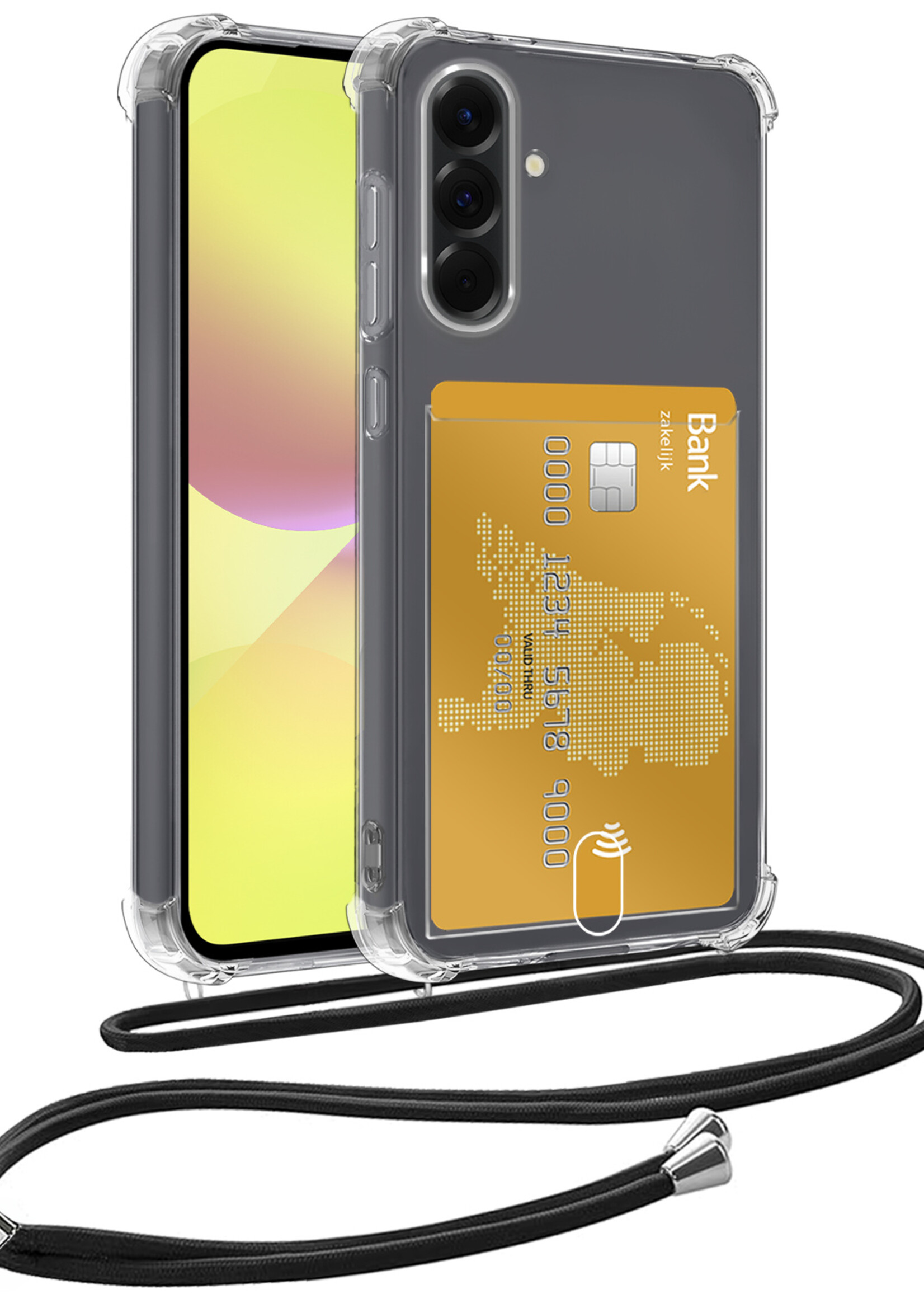 LUQ LUQ Samsung Galaxy A36 Hoesje Pashouder met Koord