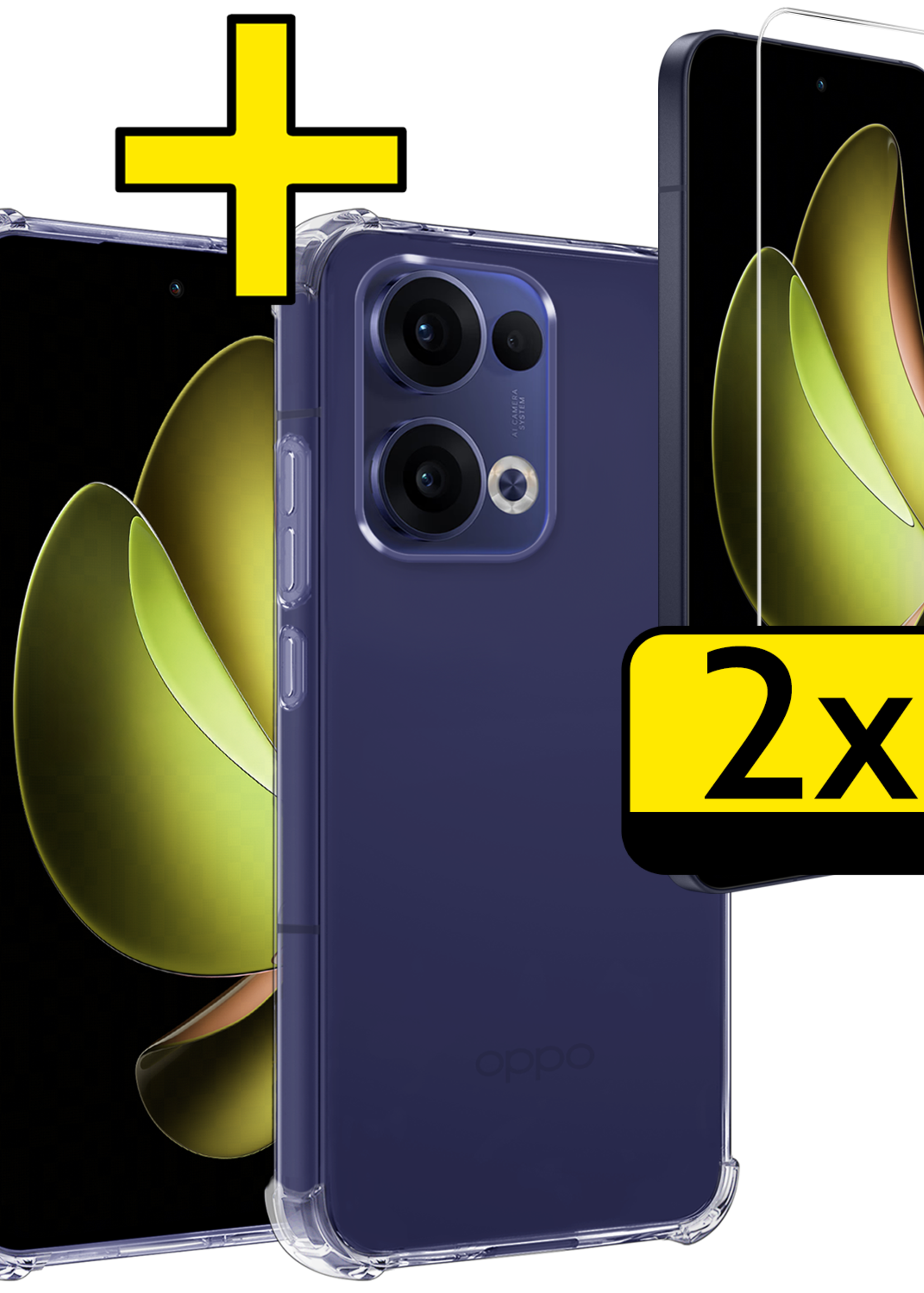 LUQ LUQ Oppo Reno13 Hoesje Shockproof Met 2x Screenprotector